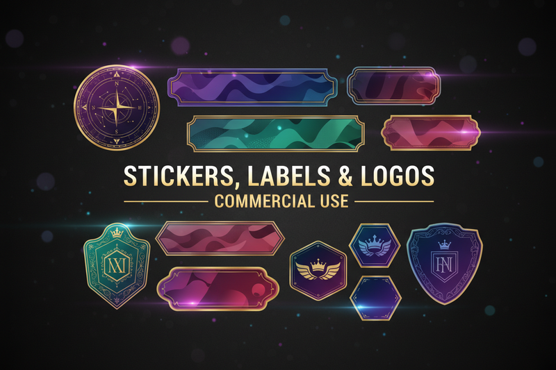 Stickers, Labels & logos-com. use