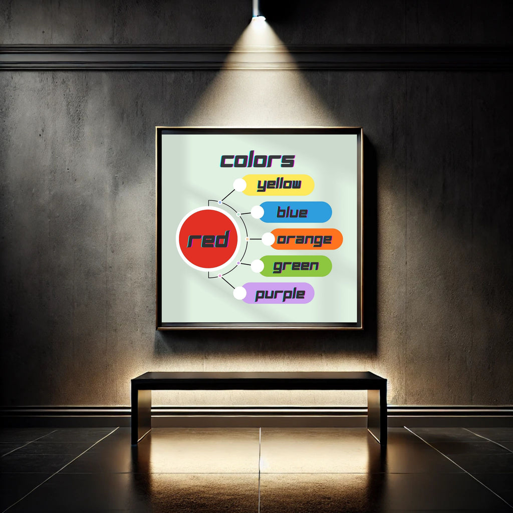 Printable Color Chart Wall Art for Kids, Nursery Learning Poster