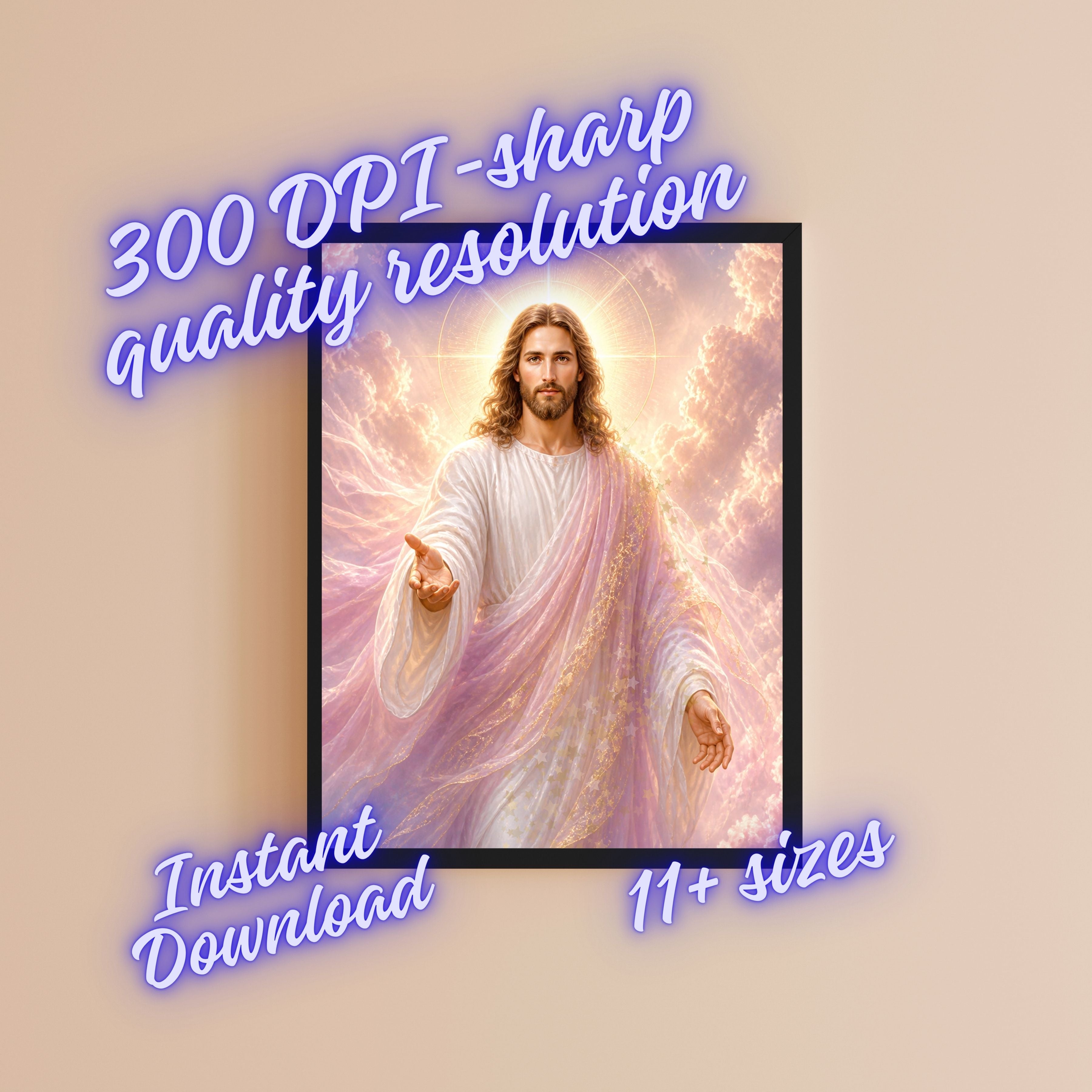 Commercial Use Jesus Wall Art Printable Set, Christian Nursery Decor Bundle, Bible Story Illustrations, Resell License Included|sp43c