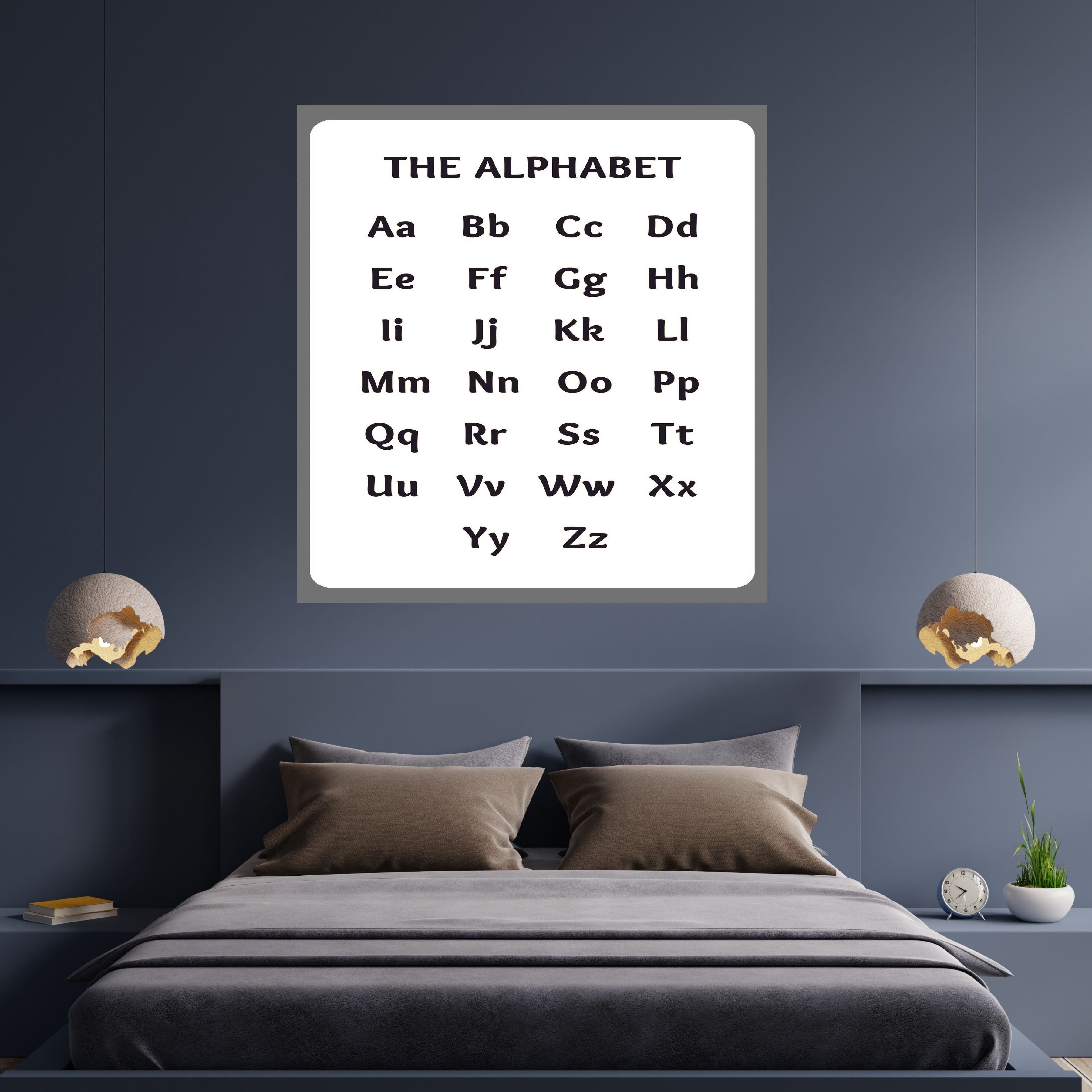 Alphabet Wall Art Printable, ABC Learning Poster, Kids Educational Decor, Nursery Wall Art, Preschool Classroom Print, Homeschool Decor, Digital Download|ke1-13