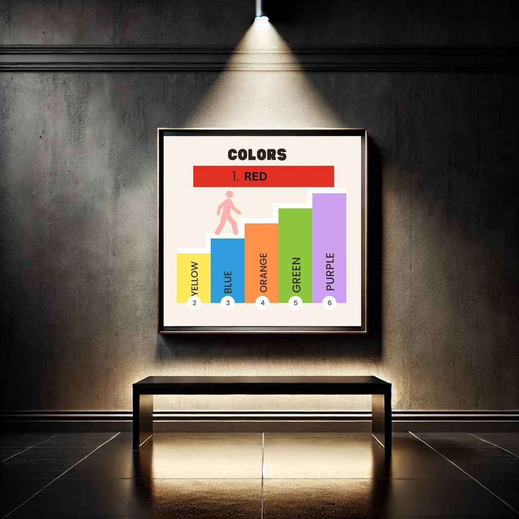 Color Learning Poster for Kids, Printable Playroom Wall Art