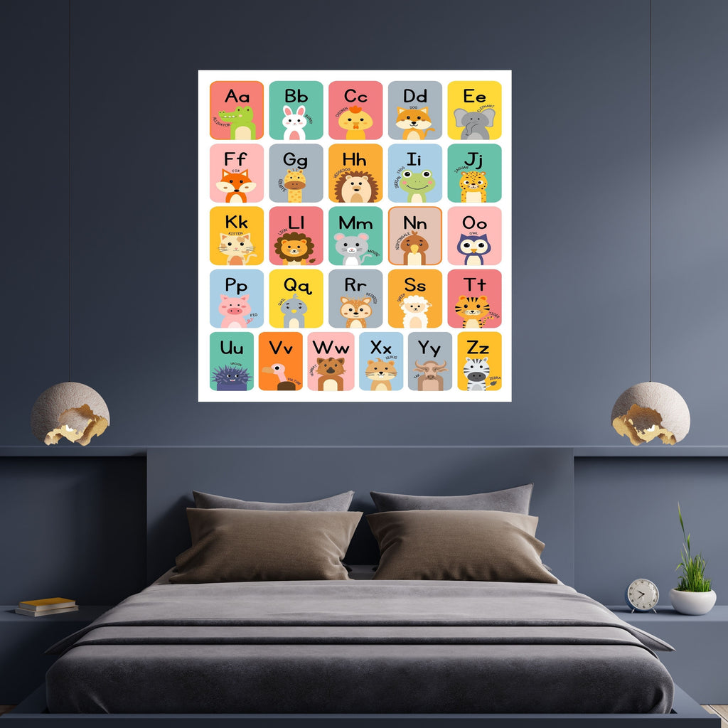 Alphabet Wall Art Printable, ABC Learning Poster, Kids Educational Decor, Nursery Wall Art, Preschool Classroom Print, Homeschool Decor, Digital Download|ke1-15