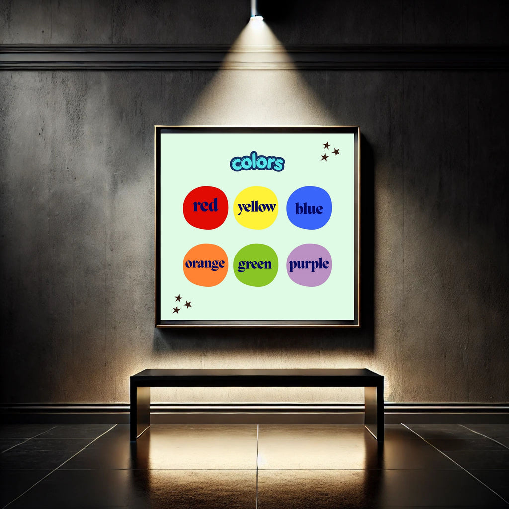 Educational Color Poster for Kids, Printable Nursery Wall Art
