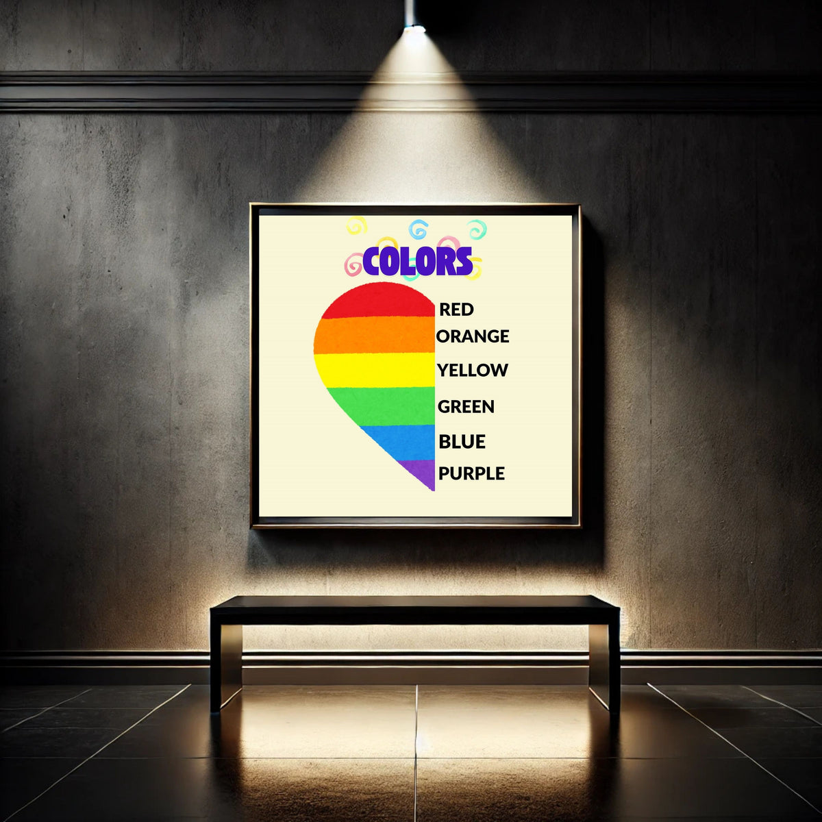 Kids Color Learning Poster, Printable Preschool Wall Art
