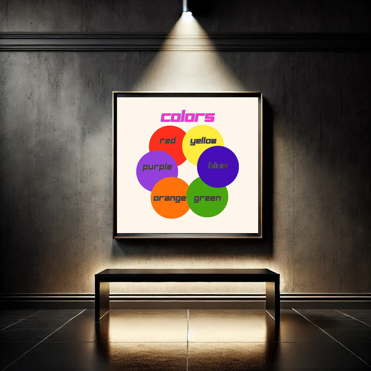 Color Vocabulary Wall Art for Kids, Printable Preschool Poster
