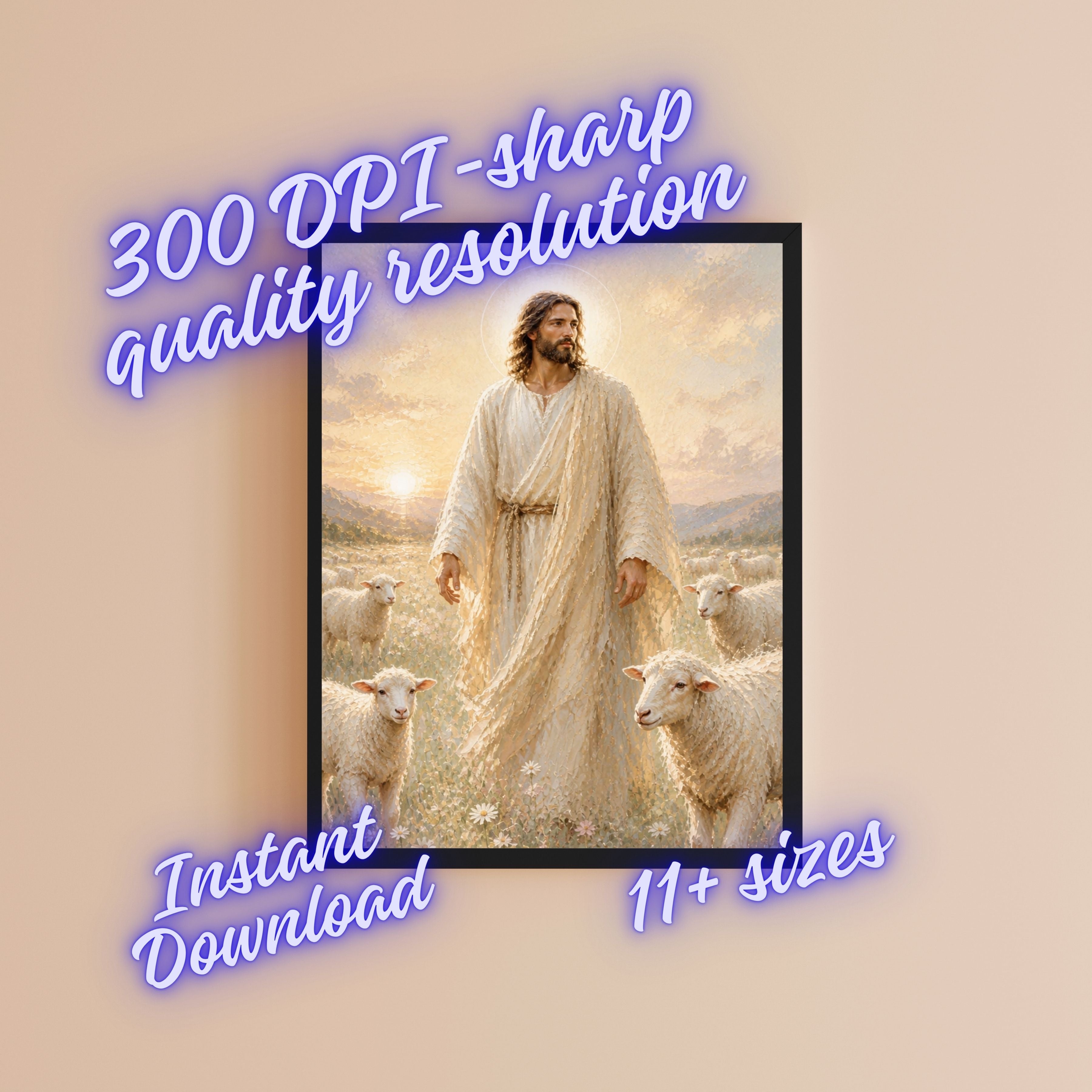 Commercial Use Jesus Wall Art Printable Set, Christian Nursery Decor Bundle, Bible Story Illustrations, Resell License Included|sp45c