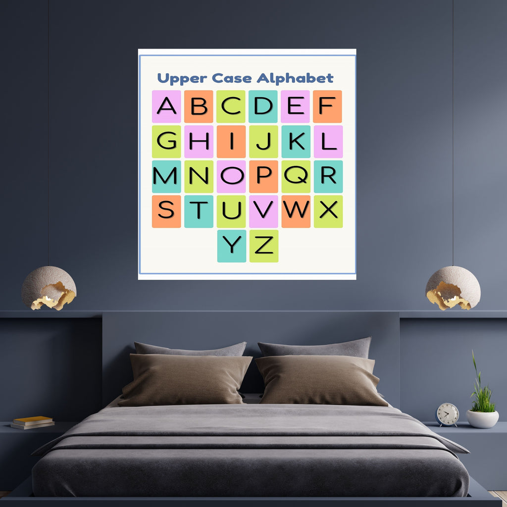Alphabet Wall Art Printable, ABC Learning Poster, Kids Educational Decor, Nursery Wall Art, Preschool Classroom Print, Homeschool Decor, Digital Download|ke1-6