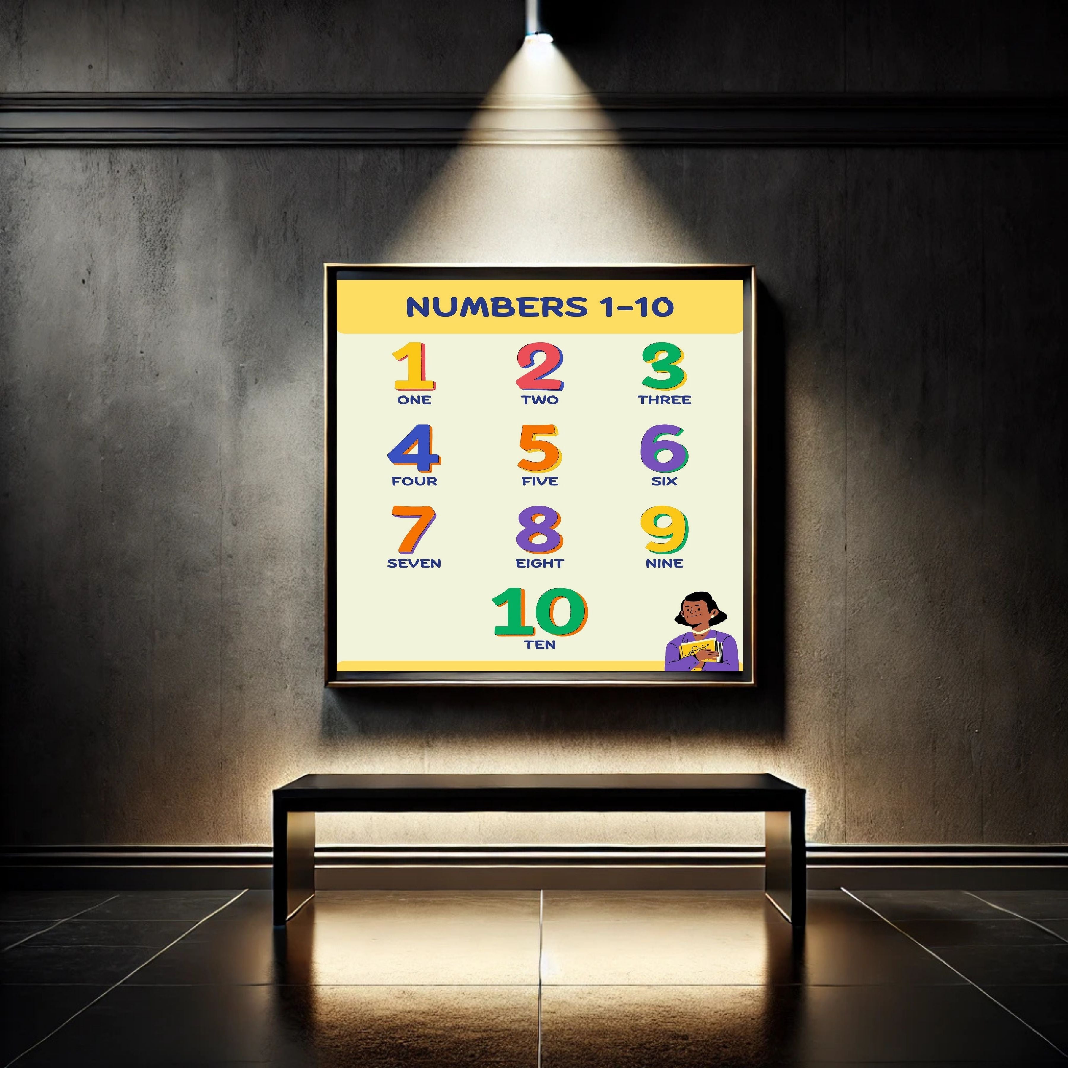 Number Wall Art for Kids 11+ sizes, Counting Poster Printable, Educational Nursery Decor, Preschool Learning Print, Math Wall Art, Digital Download|ke2-10