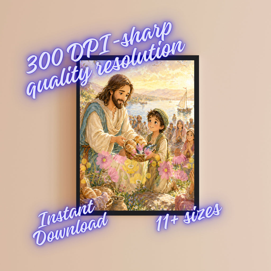 Jesus Wall Art Printable Set, Christian Nursery Decor, Bible Story Prints, Jesus with Children, Good Shepherd, Baptism, Faith Gift|sp11