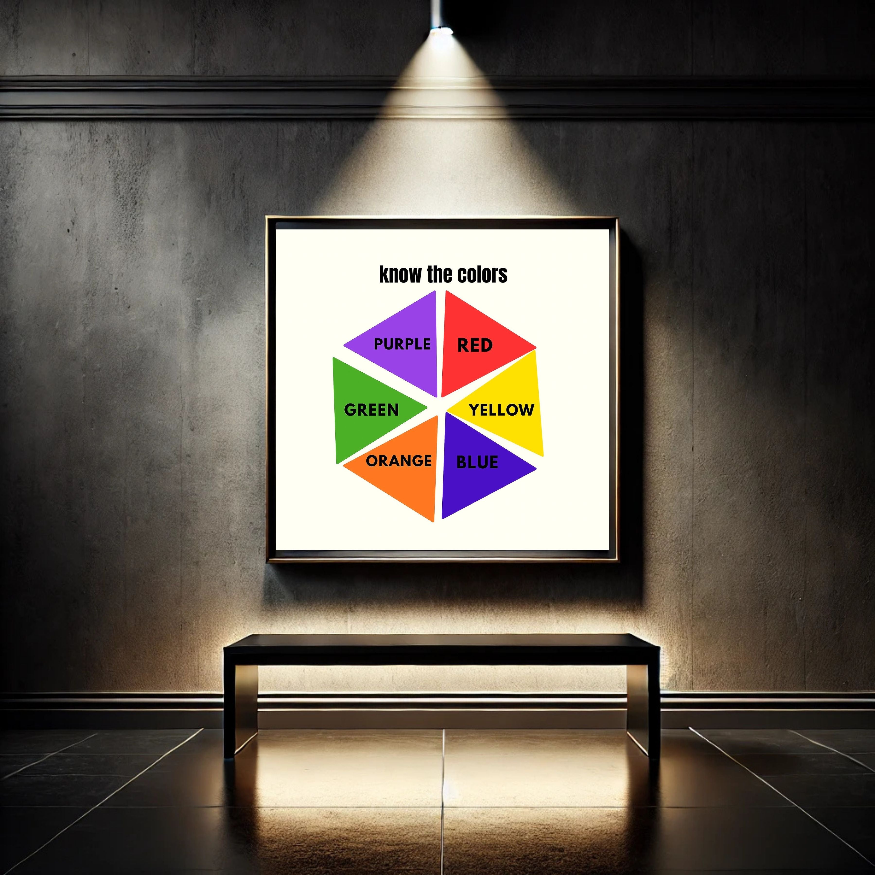 Learn Colors Wall Art for Kids | Educational Nursery Decor | Preschool Color Recognition Poster | Kids Printable Learning Art|ke3-1