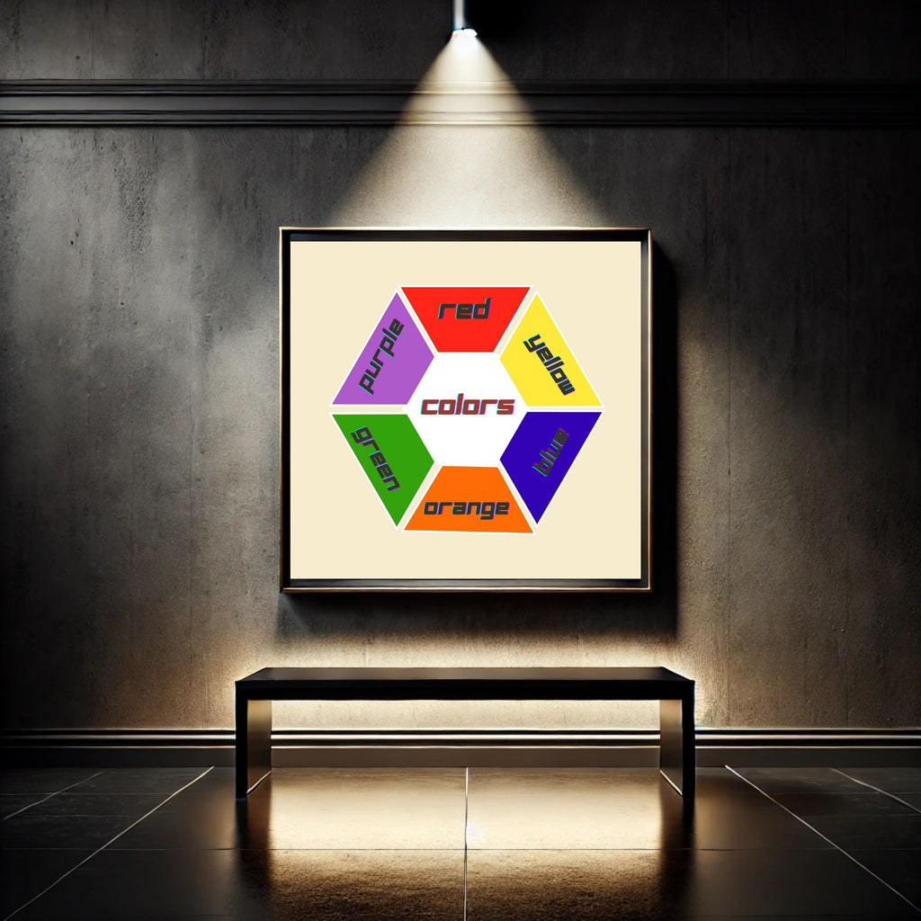 Color Association Wall Art for Kids, Printable Learning Poster