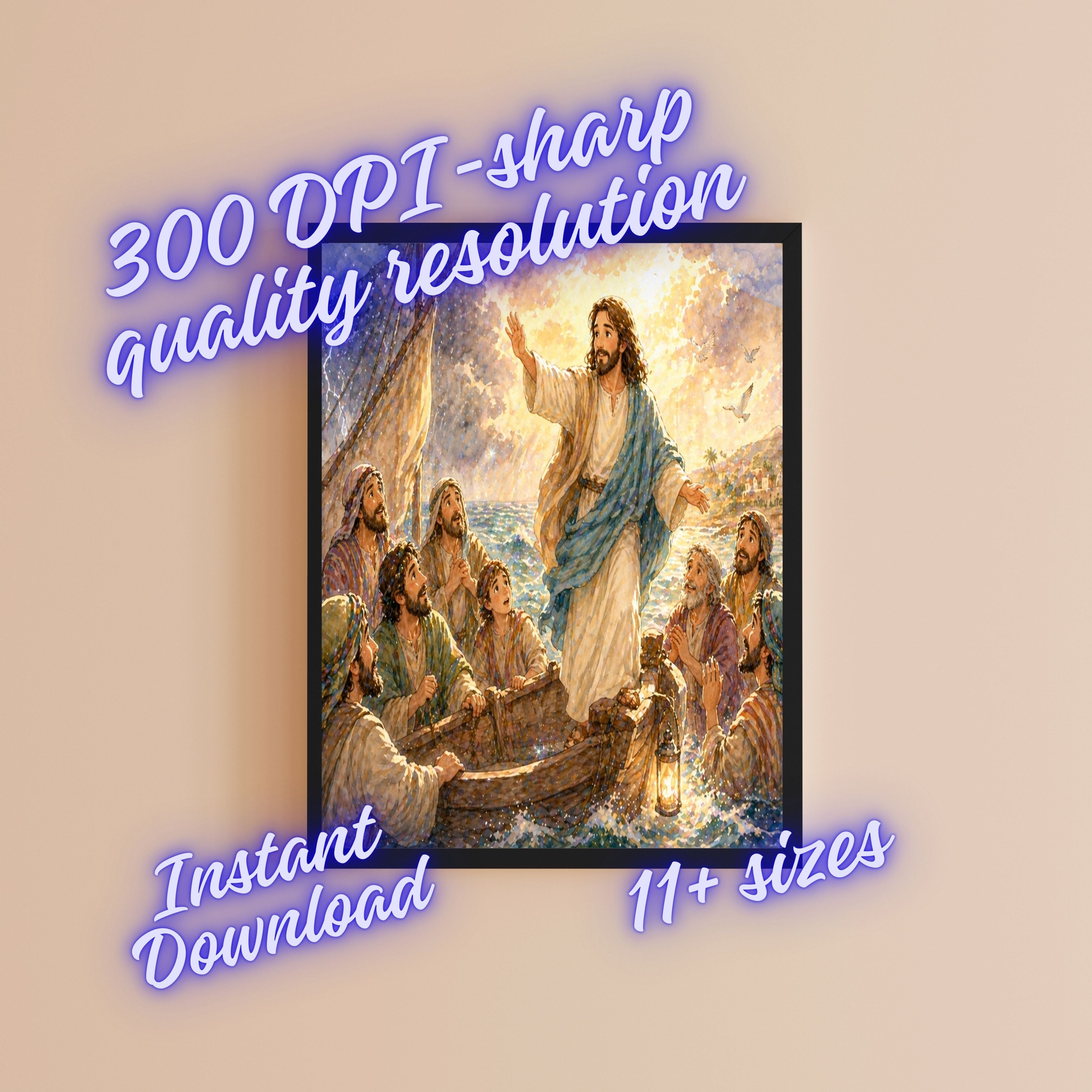 Jesus Wall Art Printable Set, Christian Nursery Decor, Bible Story Prints, Jesus with Children, Good Shepherd, Baptism, Faith Gift|sp12