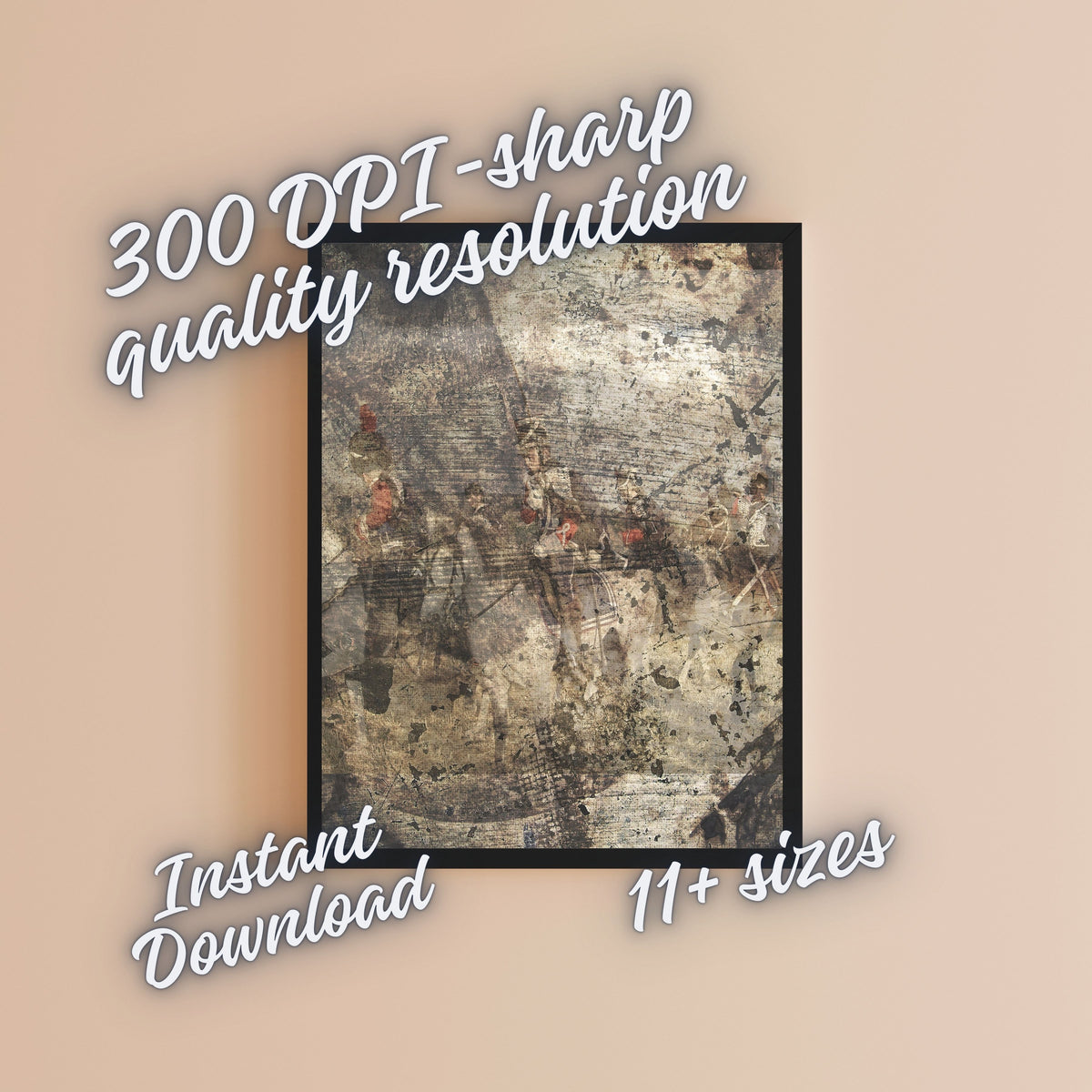 Distressed Antique Mural Wall Art Printable, Weathered Historical Texture