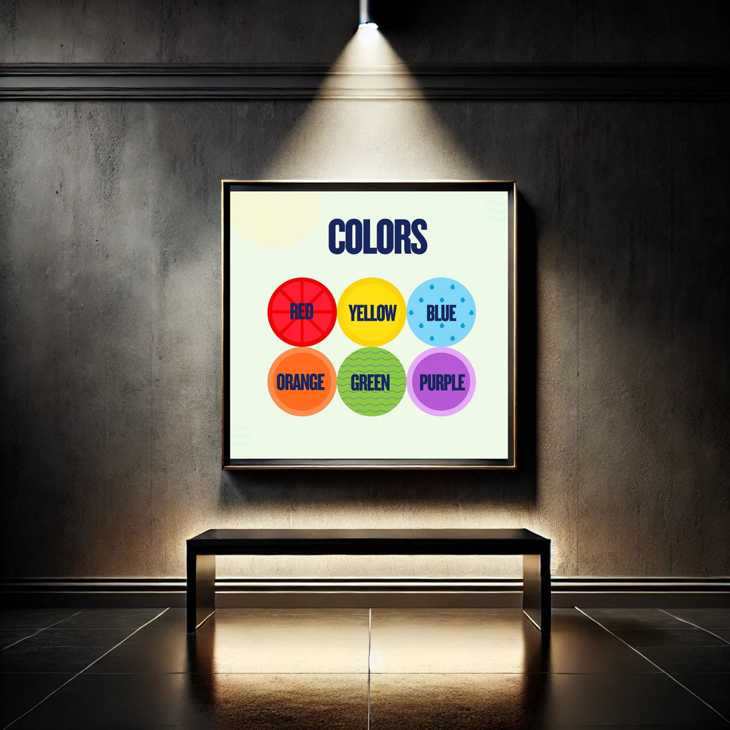 Kids Color Study Wall Art, Printable Learning Poster