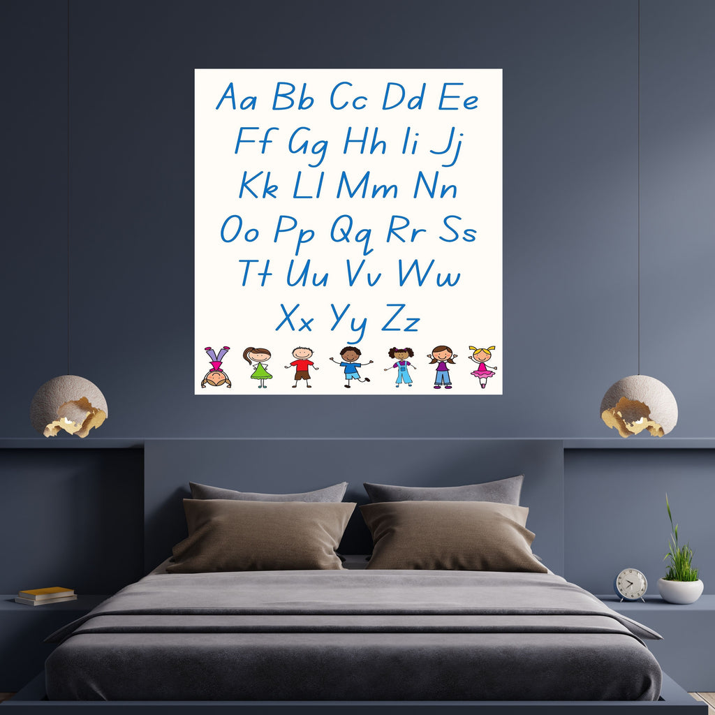 Alphabet Wall Art Printable, ABC Learning Poster, Kids Educational Decor, Nursery Wall Art, Preschool Classroom Print, Homeschool Decor, Digital Download|ke1-3