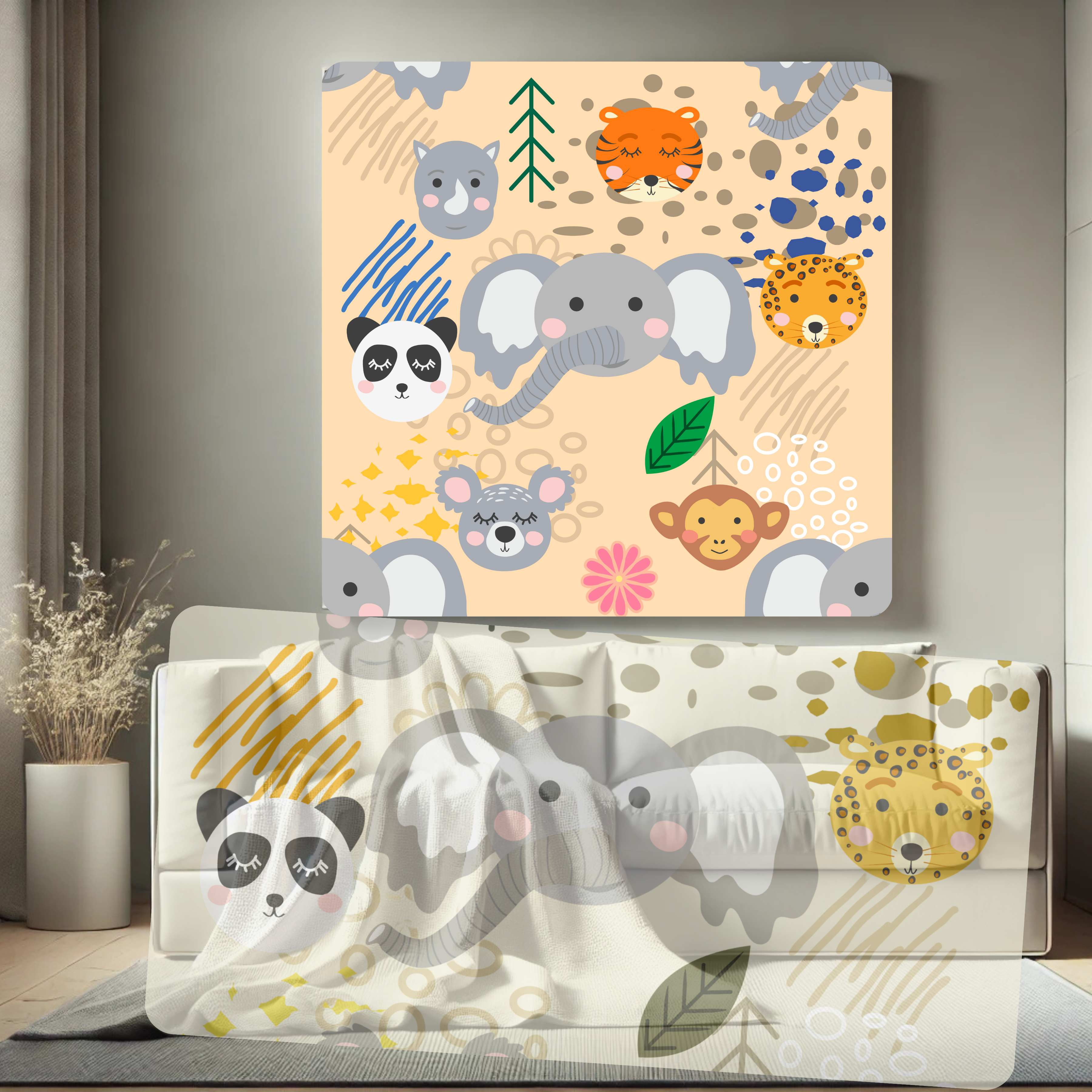 Commercial Use Kids Animal Seamless Pattern Bundle, Cute Cartoon Digital Paper, Nursery Backgrounds, POD, Fabric &amp; Packaging Design|101c