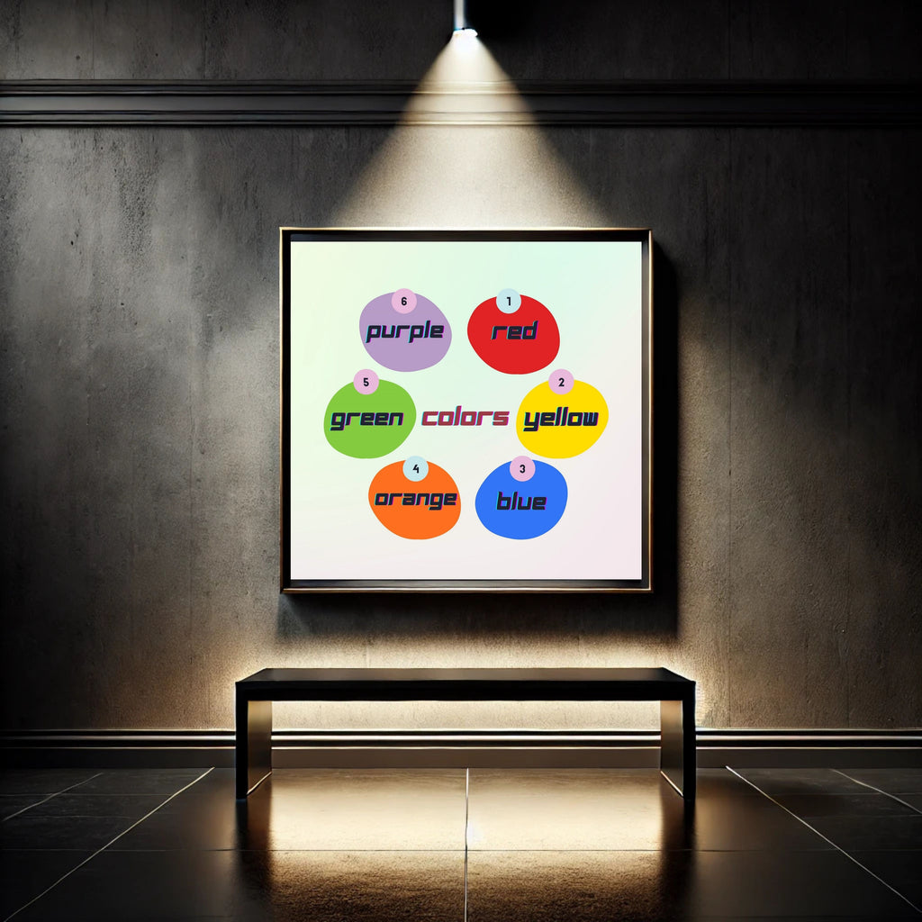 Preschool Color Learning Wall Art for Kids, Printable Poster
