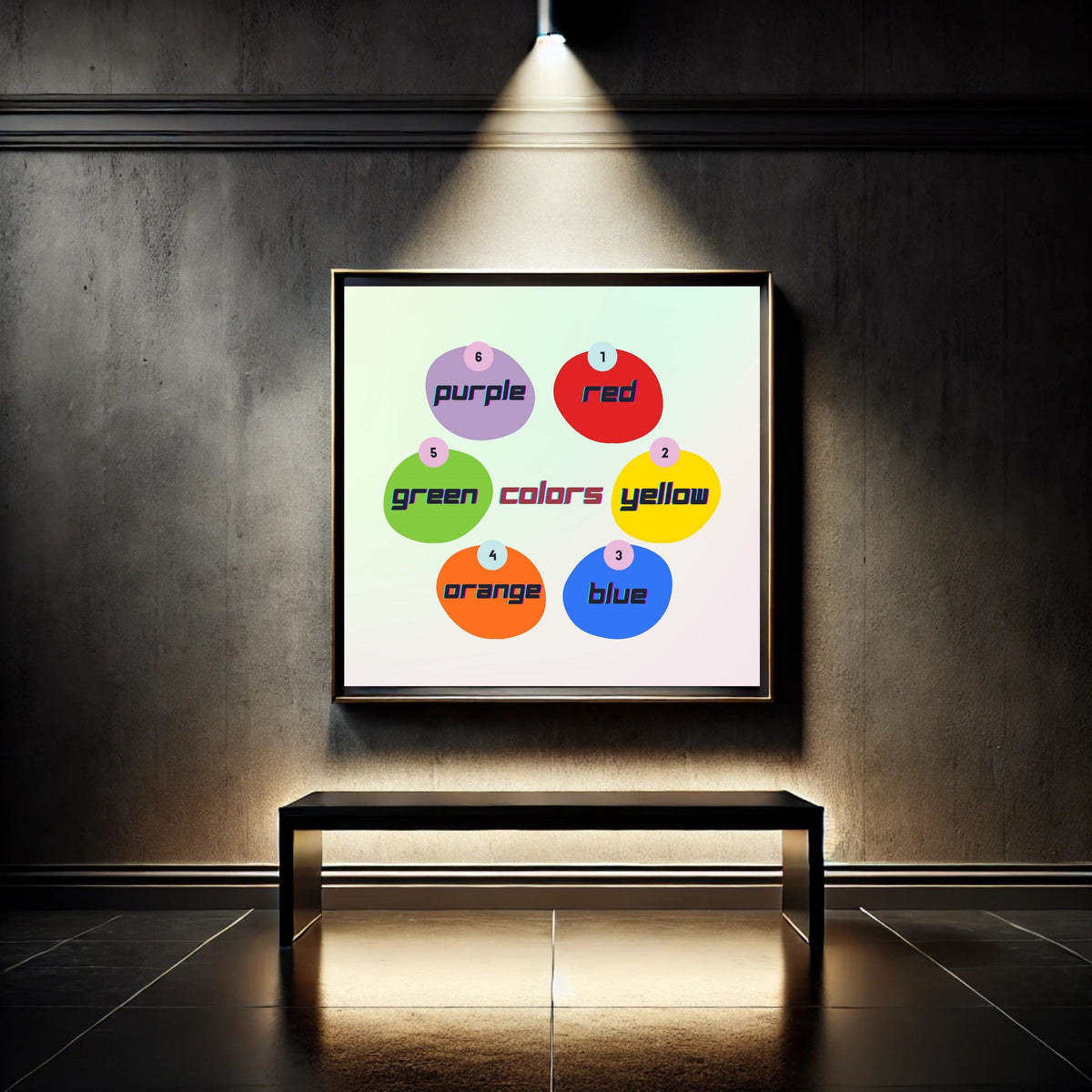 Preschool Color Learning Wall Art for Kids, Printable Poster