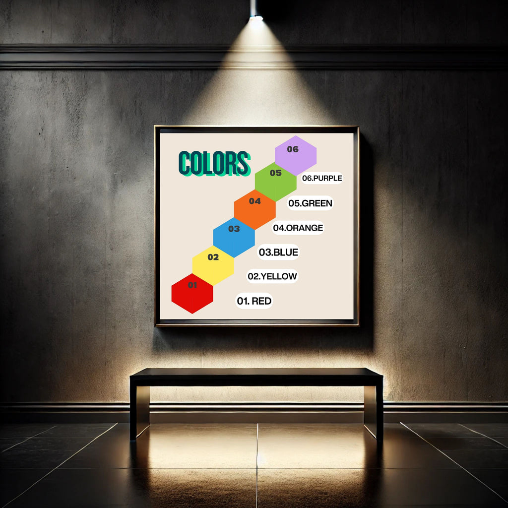 Color Learning Printable Art for Kids, Bright Nursery Poster