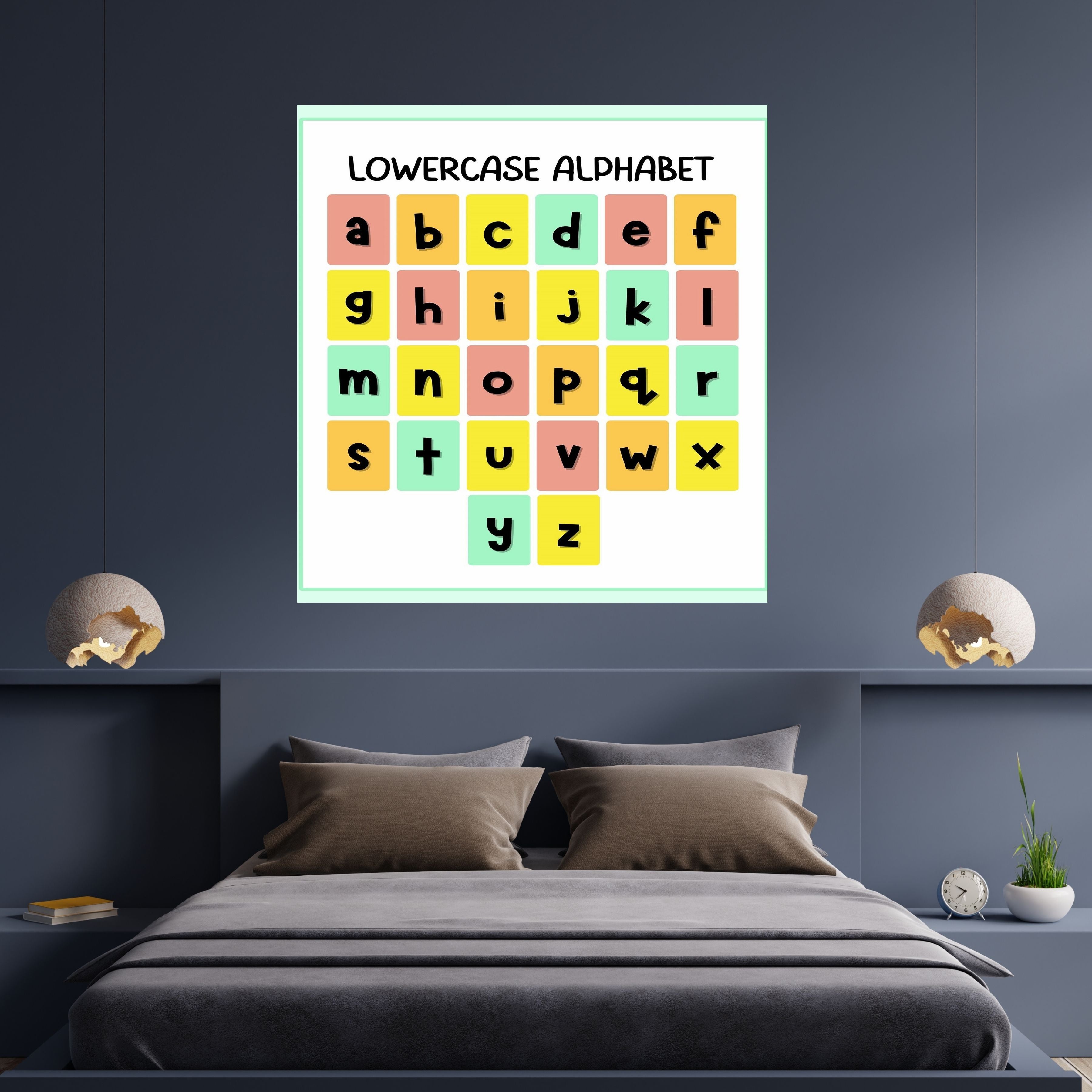 Alphabet Wall Art Printable, ABC Learning Poster, Kids Educational Decor, Nursery Wall Art, Preschool Classroom Print, Homeschool Decor, Digital Download|ke1-10