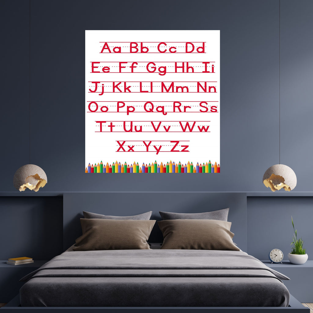 Alphabet Wall Art Printable, ABC Learning Poster, Kids Educational Decor, Nursery Wall Art, Preschool Classroom Print, Homeschool Decor, Digital Download|ke1-4