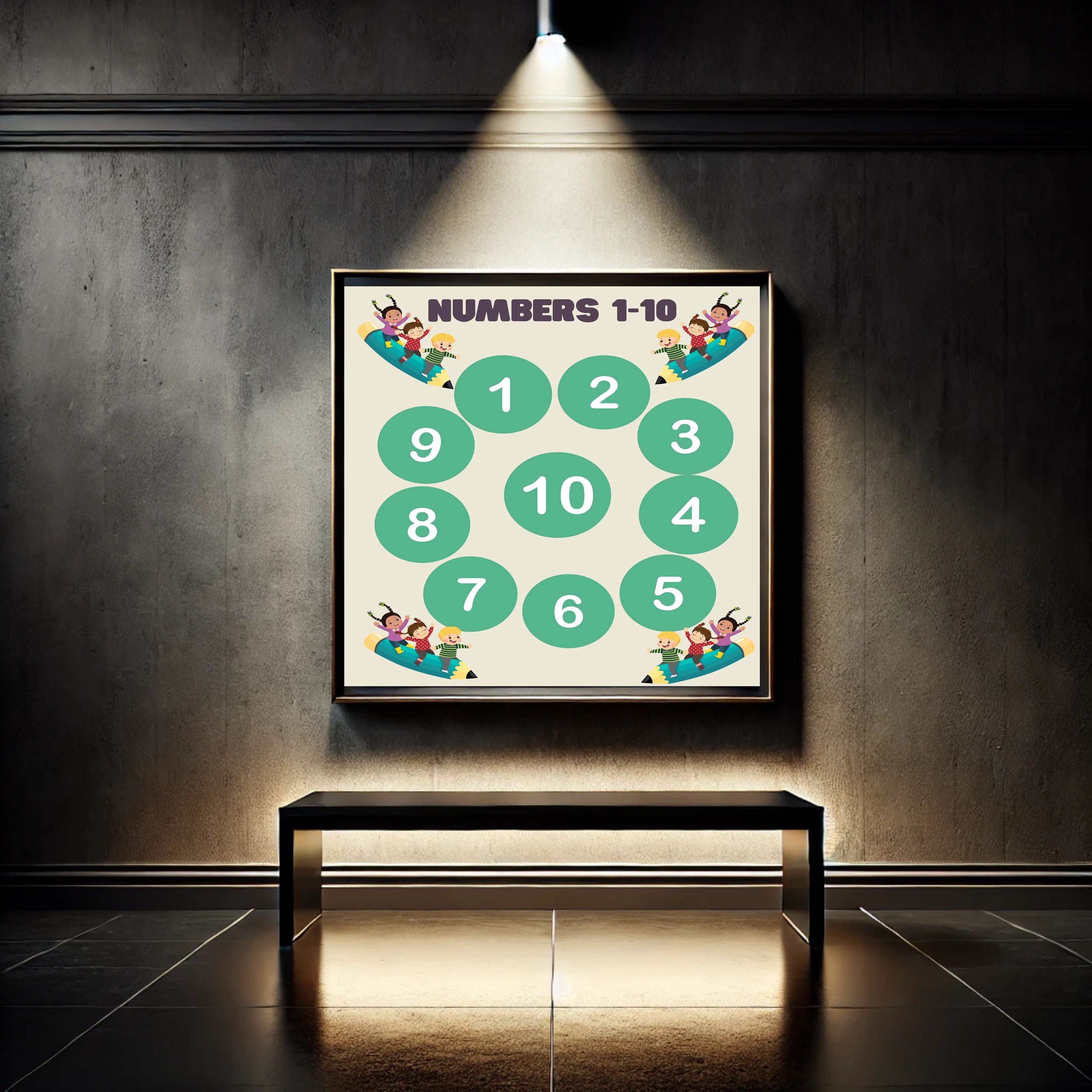 Number Wall Art for Kids 11+ sizes, Counting Poster Printable, Educational Nursery Decor, Preschool Learning Print, Math Wall Art, Digital Download|ke2-14