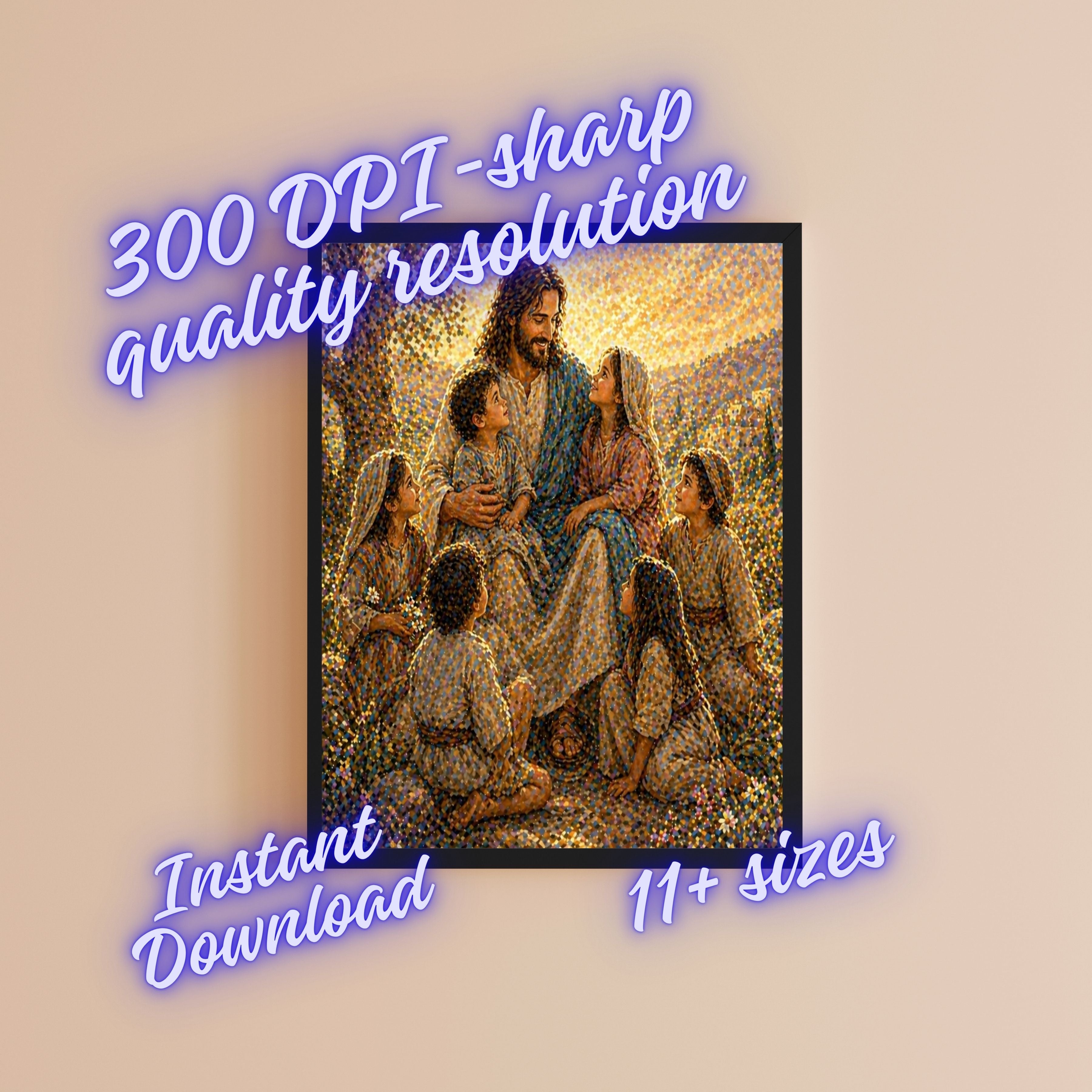 Jesus Wall Art Printable Set, Christian Nursery Decor, Bible Story Prints, Jesus with Children, Good Shepherd, Baptism, Faith Gift|sp18