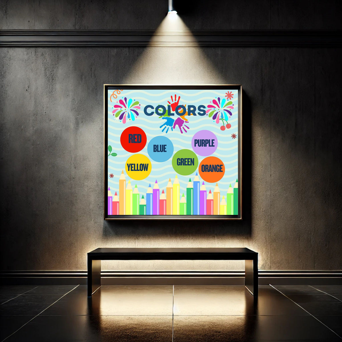 Educational Color Wall Art for Kids, Printable Nursery Decor