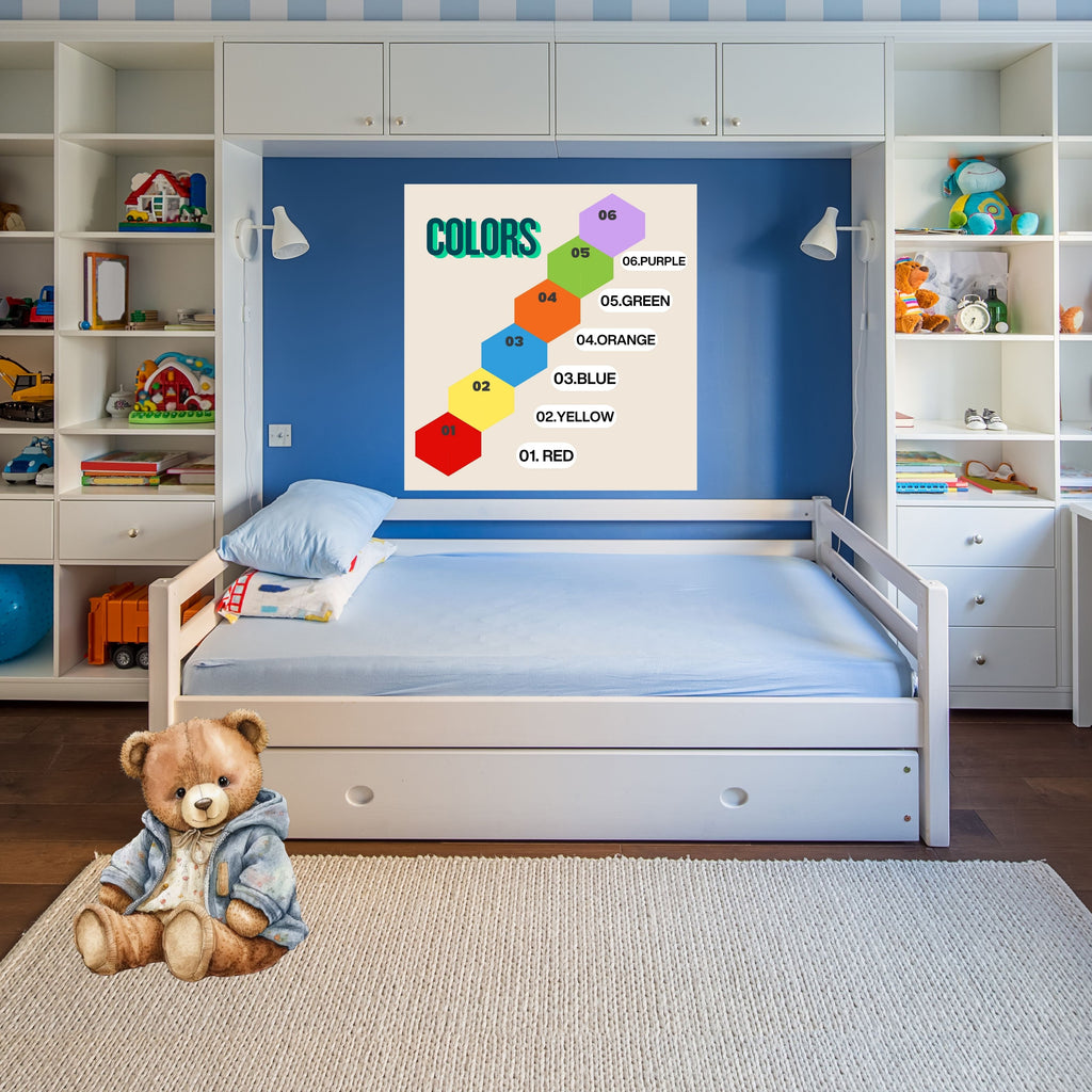 Color Learning Printable Art for Kids, Bright Nursery Poster