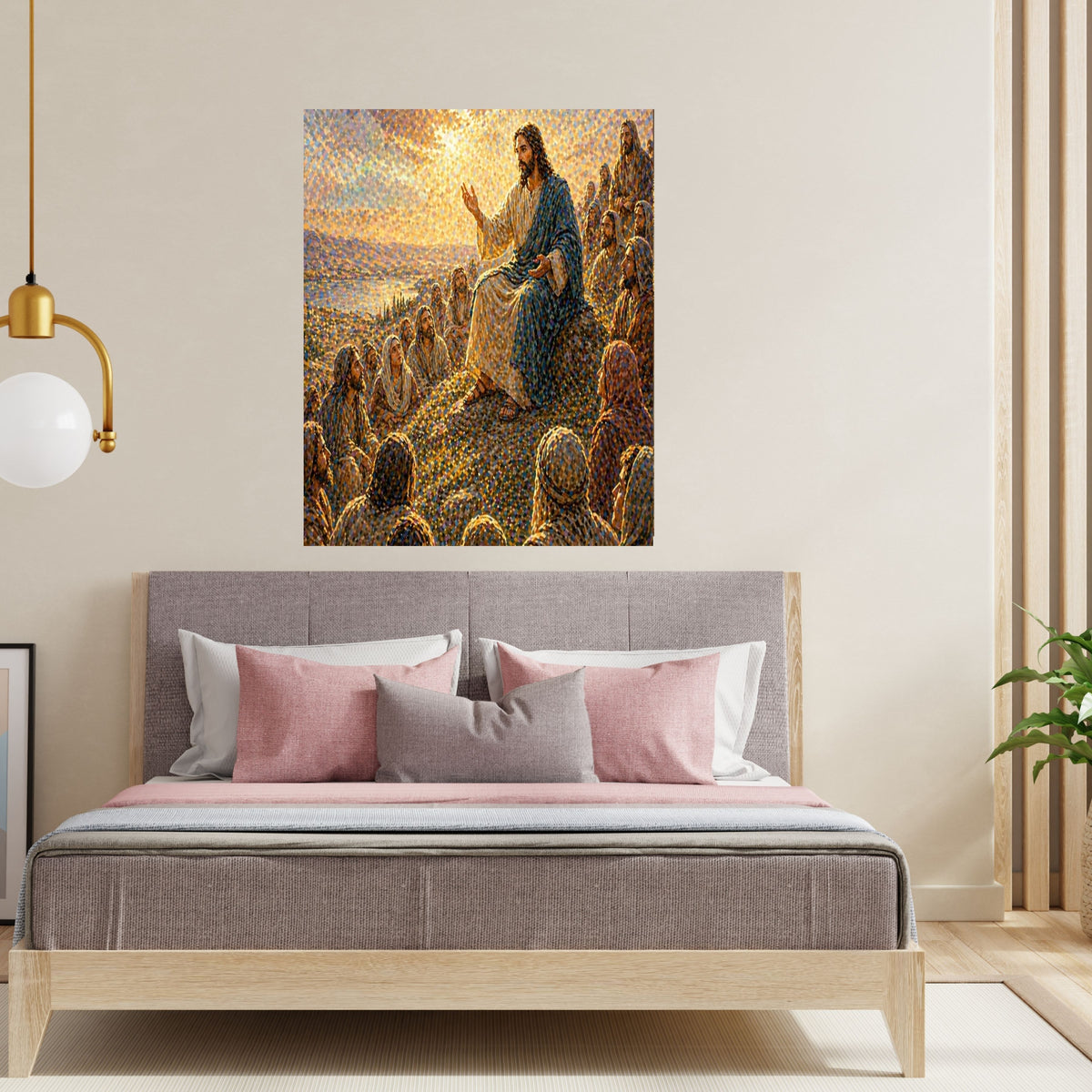 Sermon on the Mount Wall Art Printable | Jesus Teaching Beatitudes Print | Christian Home Decor Bible Scripture Inspirational Faith Art