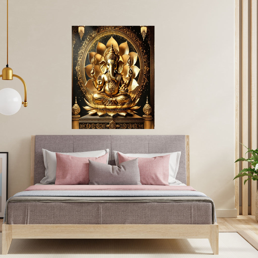 Luxury Lord Ganesha Wall Art Printable | Ganapathi Digital Download | Hindu God Decor | Spiritual Poster | Ganesh Chaturthi Gift | 11 Sizes |sp1