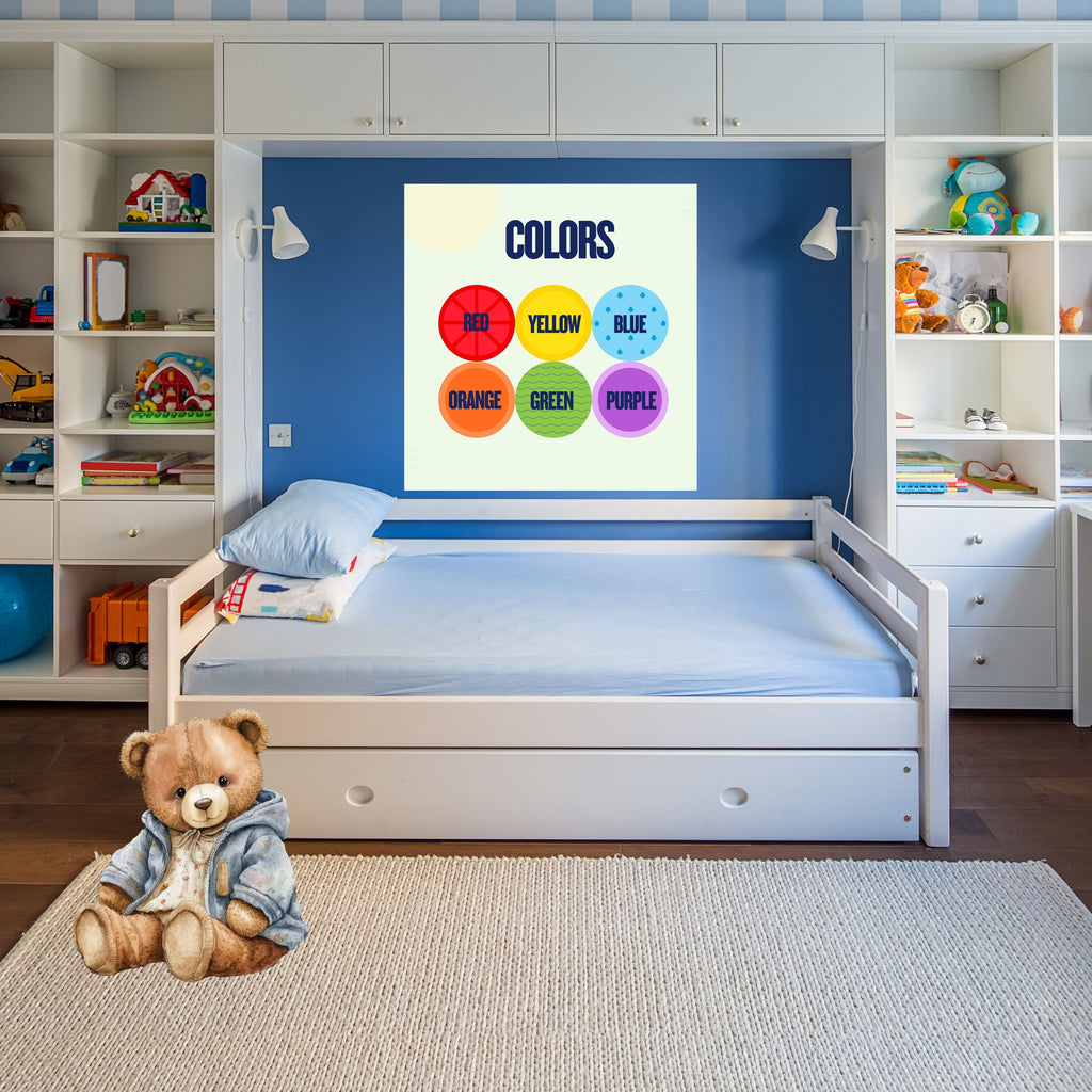 Kids Color Study Wall Art, Printable Learning Poster