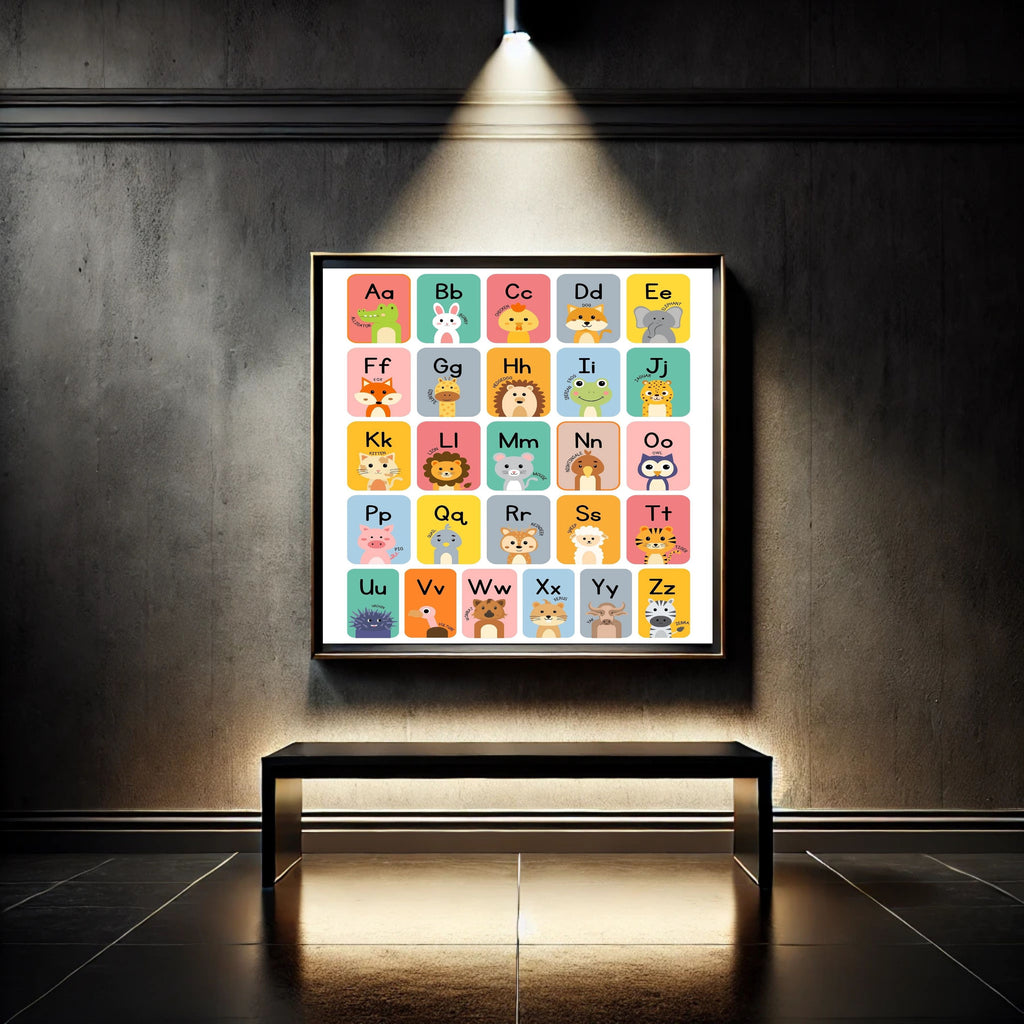 Alphabet Wall Art Printable, ABC Learning Poster, Kids Educational Decor, Nursery Wall Art, Preschool Classroom Print, Homeschool Decor, Digital Download|ke1-15