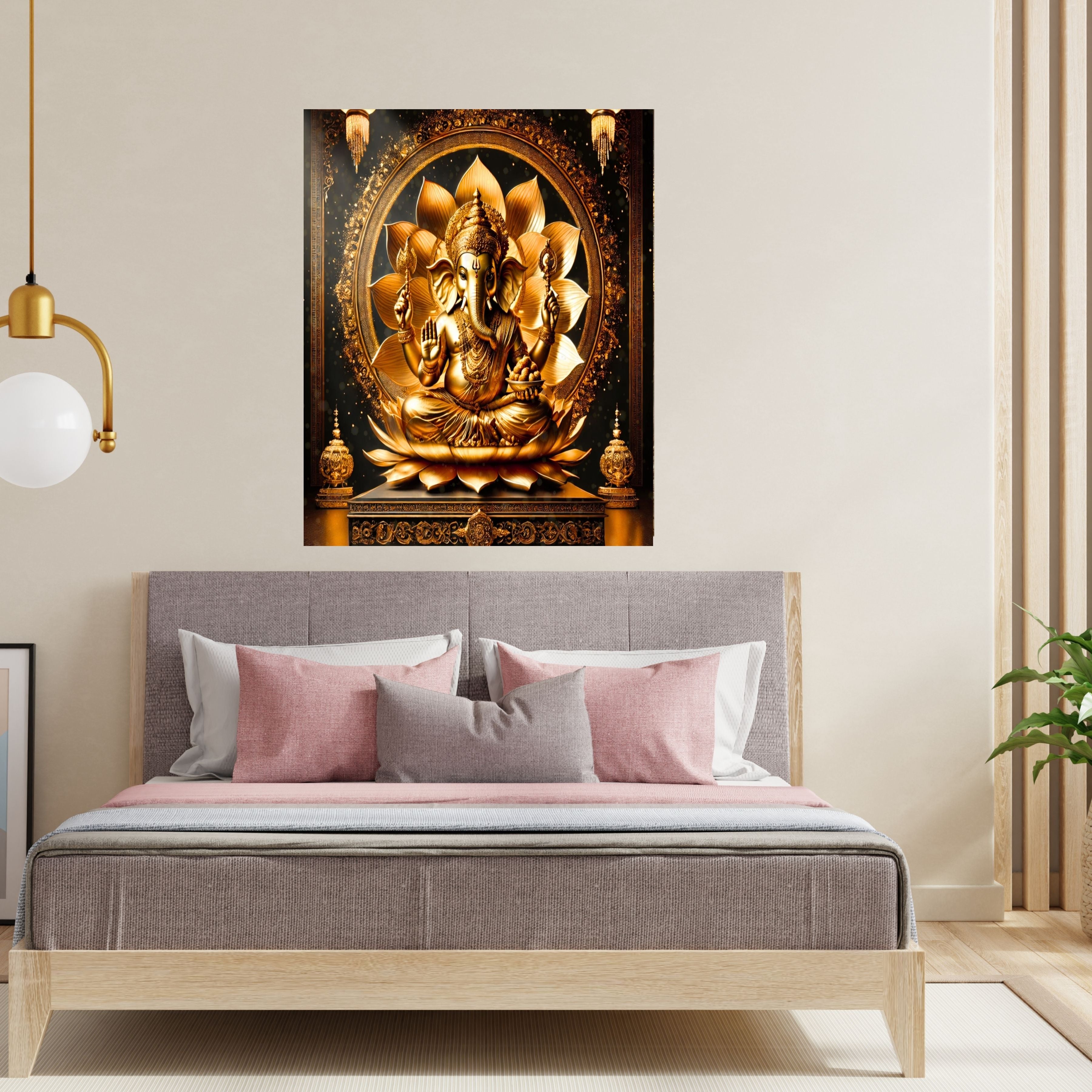 Luxury Lord Ganesha Wall Art Printable | Ganapathi Digital Download | Hindu God Decor | Spiritual Poster | Ganesh Chaturthi Gift | 11 Sizes |sp2