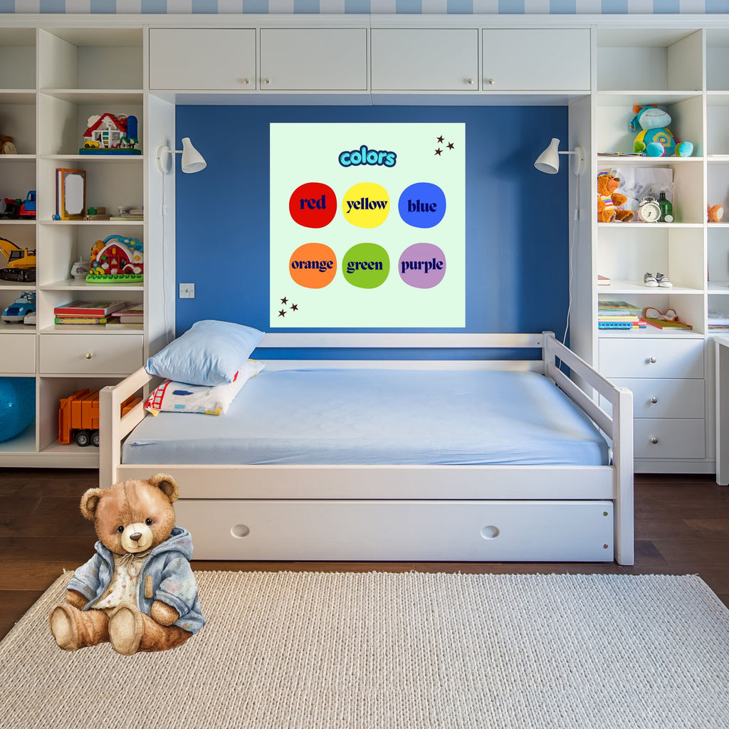 Educational Color Poster for Kids, Printable Nursery Wall Art