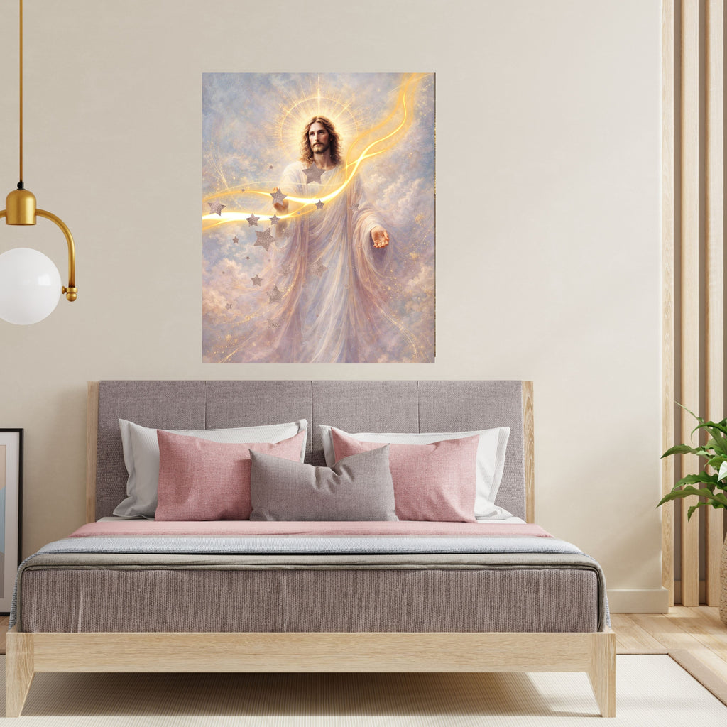 Jesus Morning Star Printable Commercial Use | Cosmic Christ Silver Stars Golden Lightning Resell License | POD Star Creator Celestial Etsy Bundle