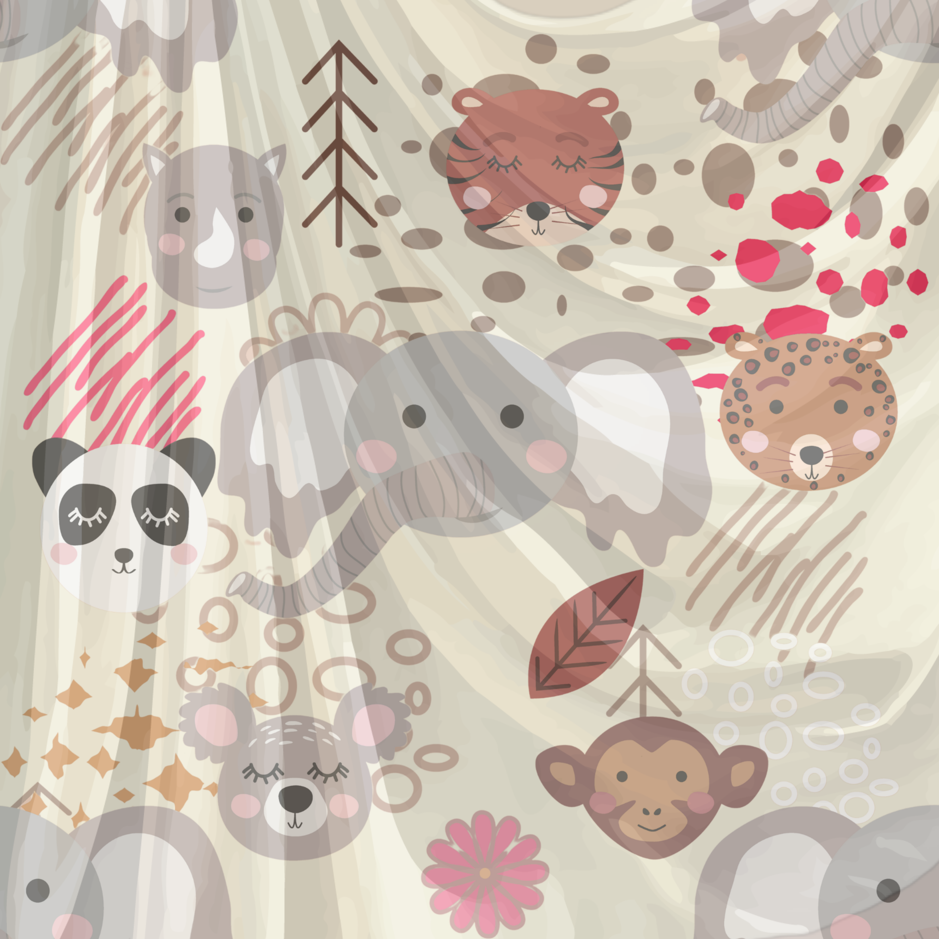 Commercial Use Kids Animal Seamless Pattern Bundle, Cute Cartoon Digital Paper, Nursery Backgrounds, POD, Fabric &amp; Packaging Design|101c