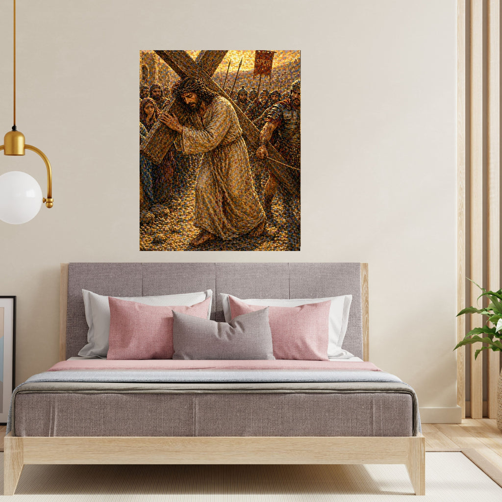 Jesus Carrying the Cross Printable Commercial Use | Via Dolorosa Wall Art Resell License | POD Good Friday Lent Etsy Seller Passion Bundle