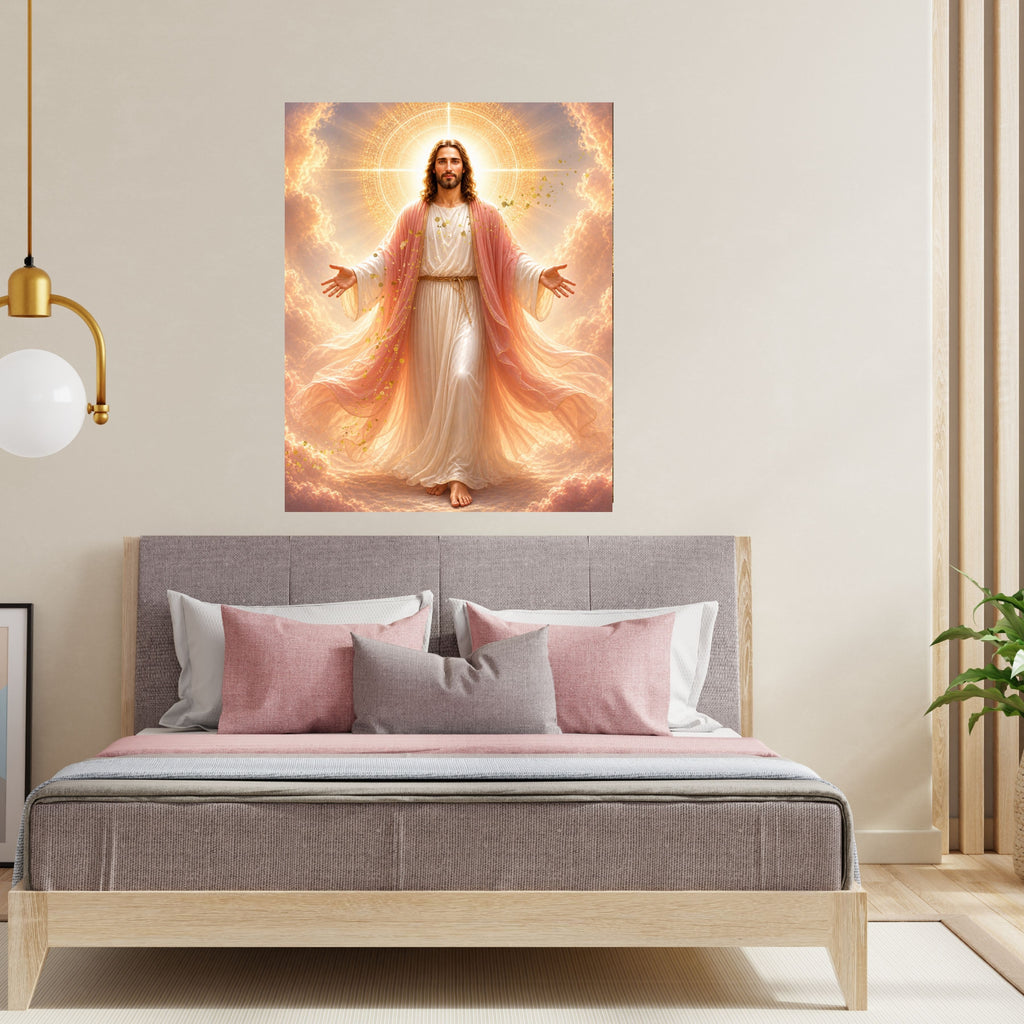 Jesus Arms Wide Open Printable Commercial Use | Redeemer Welcome Embrace Peach Mantle Resell License | POD Mandala Halo Amber Glory Christ Etsy Bundle