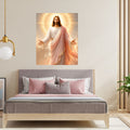 Jesus Light of the World Printable Commercial Use | Smiling Direct Gaze Sunburst Cross Halo Resell License | POD Divine Mercy Sacred Heart Etsy Bundle