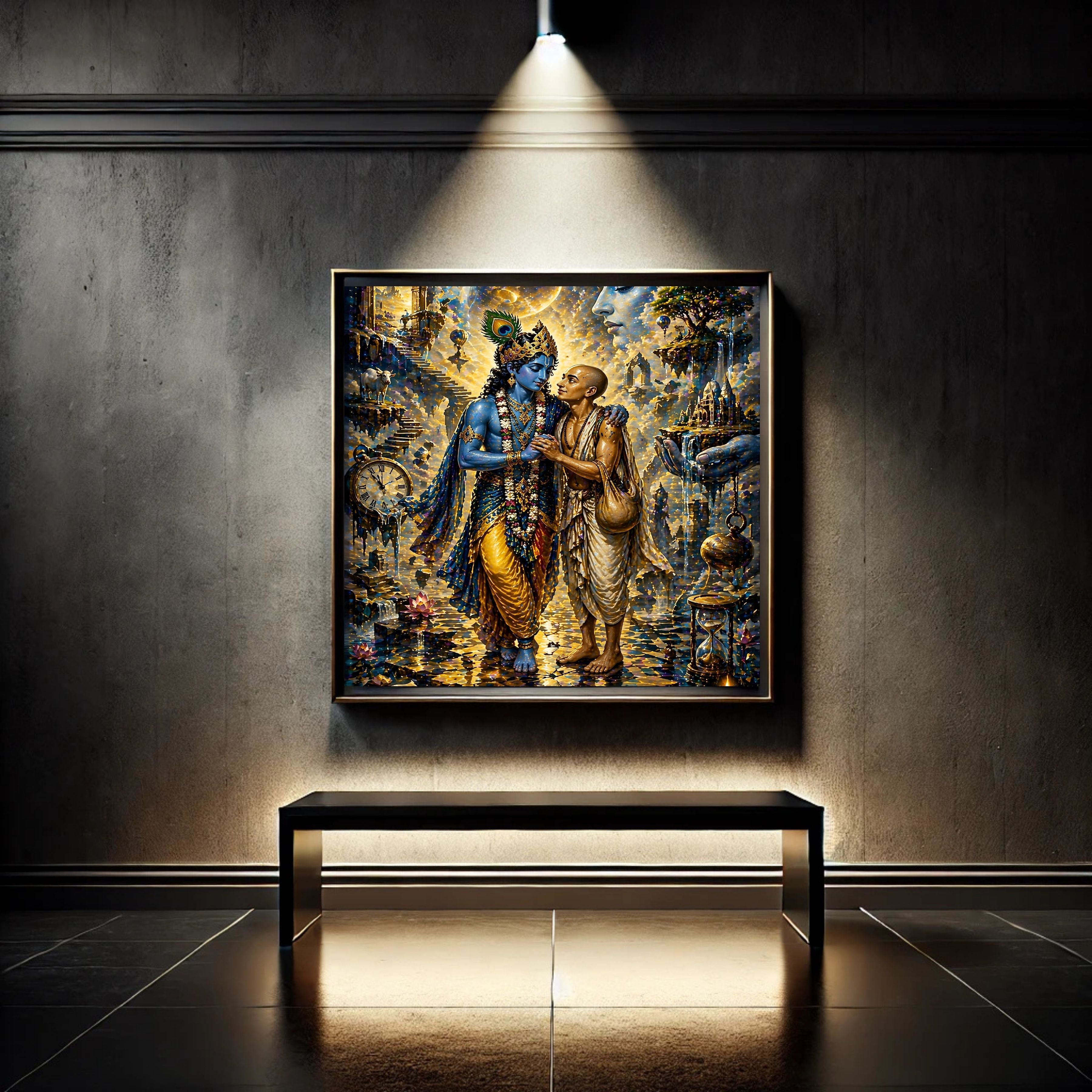 Lord Krishna Wall Art Printable, Krishna Digital Download, Hindu Wall Decor, Spiritual Home Decor, Pooja Room Art, Krishna Poster, Temple Artwork|sp67