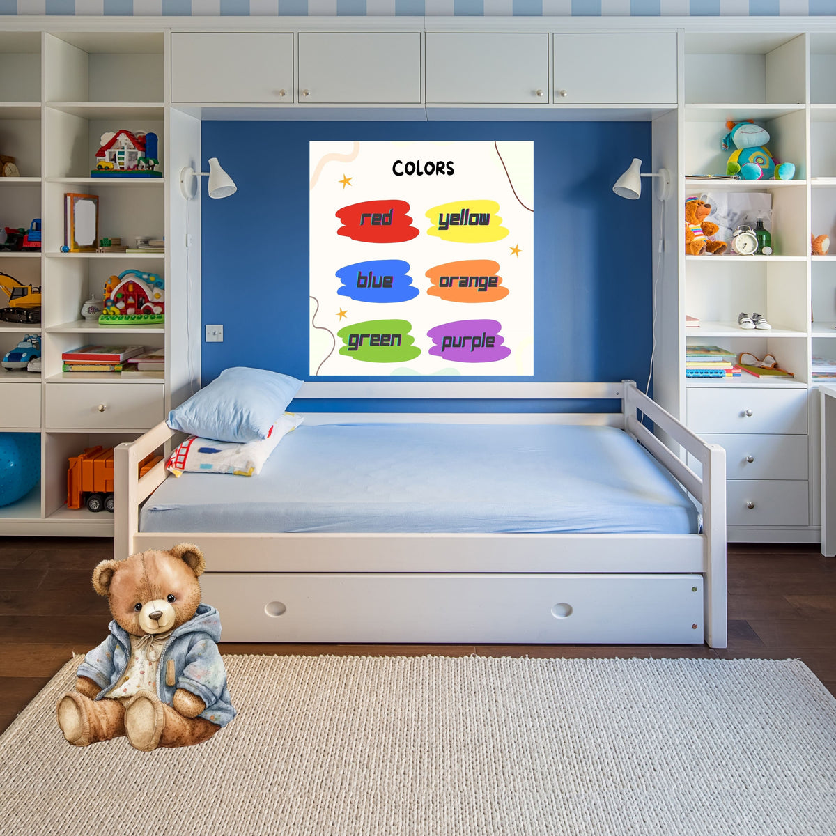 Kids Color Learning Wall Decor, Printable Nursery Art