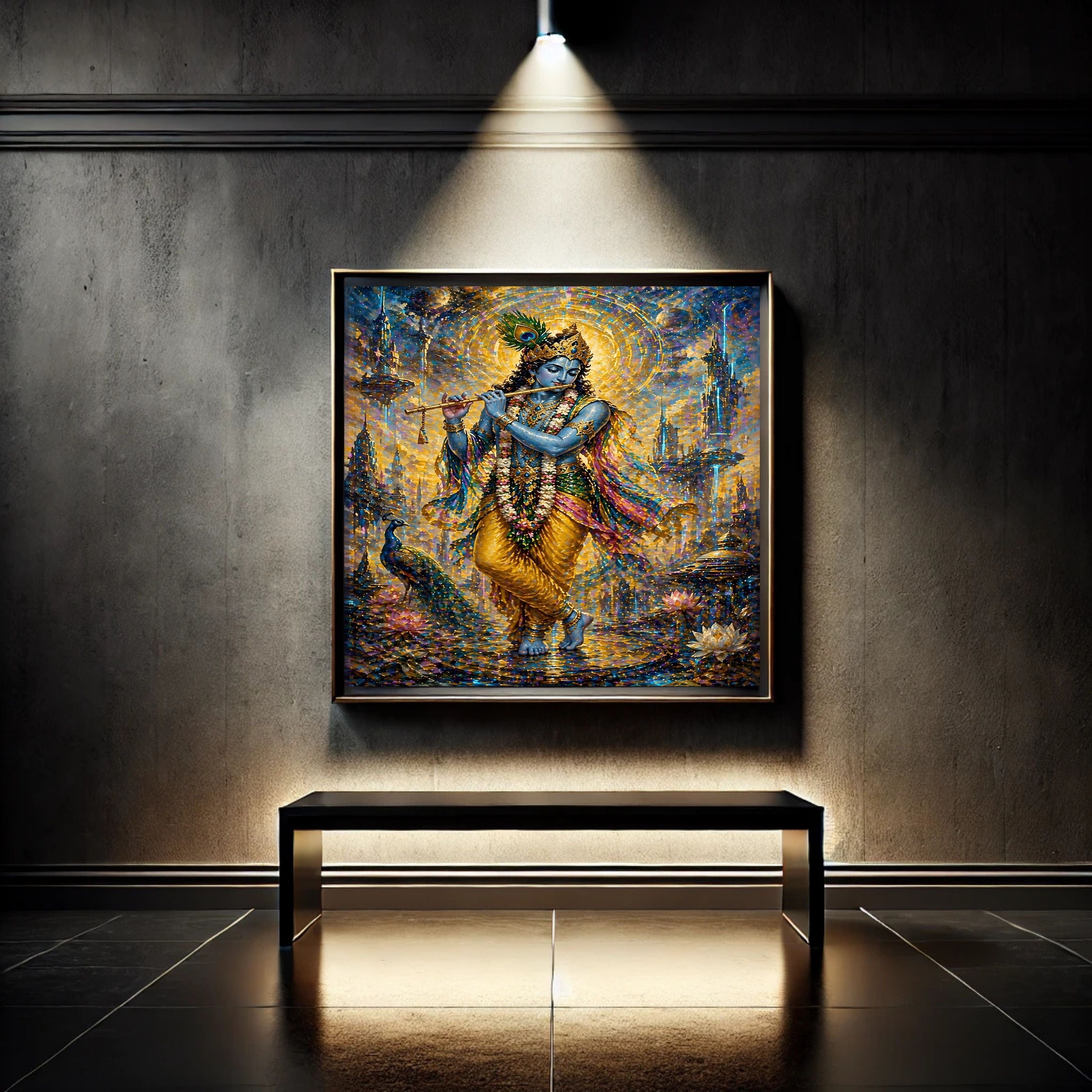 Lord Krishna Wall Art Printable, Krishna Digital Download, Hindu Wall Decor, Spiritual Home Decor, Pooja Room Art, Krishna Poster, Temple Artwork|sp69