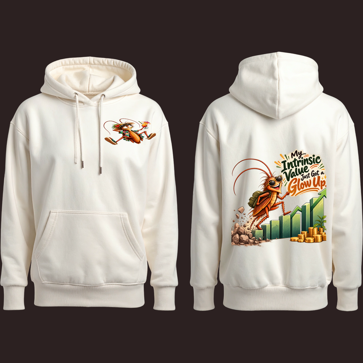 My Intrinsic Value Just Got a Glow Up Cockroach PNG | Growth Chart Roach Shirt Art, 6 Sizes, Personal Use