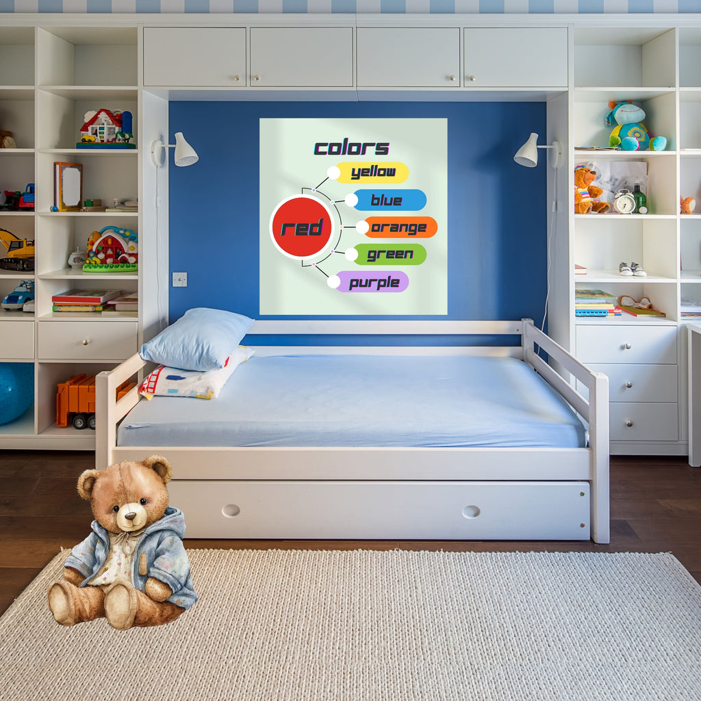 Printable Color Chart Wall Art for Kids, Nursery Learning Poster