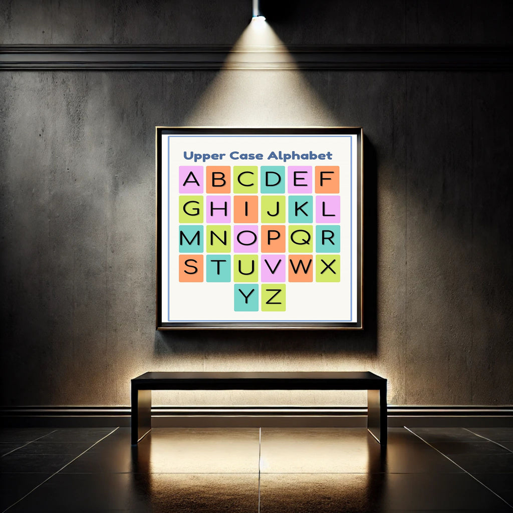 Alphabet Wall Art Printable, ABC Learning Poster, Kids Educational Decor, Nursery Wall Art, Preschool Classroom Print, Homeschool Decor, Digital Download|ke1-6