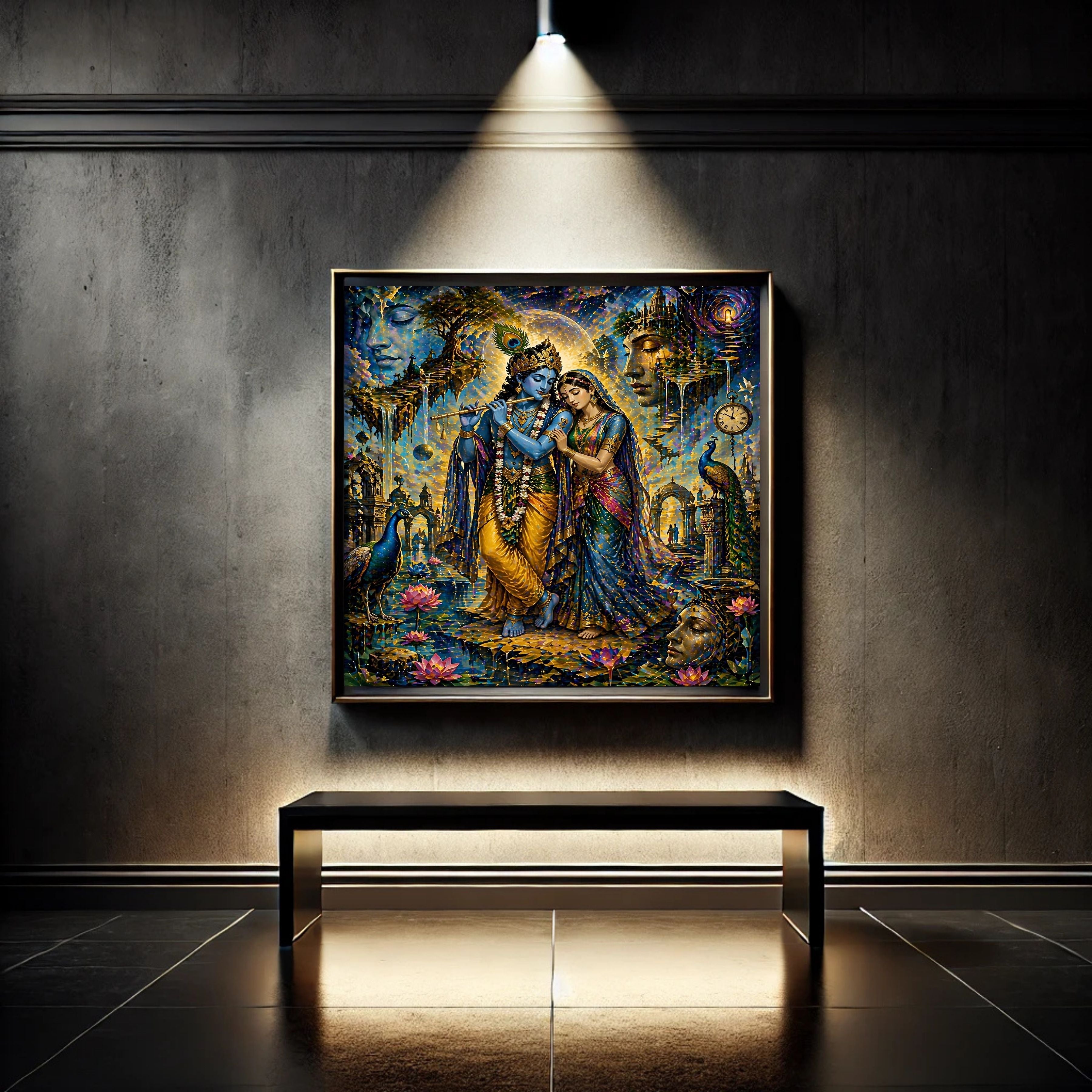 Lord Krishna Wall Art Printable, Krishna Digital Download, Hindu Wall Decor, Spiritual Home Decor, Pooja Room Art, Krishna Poster, Temple Artwork|sp66