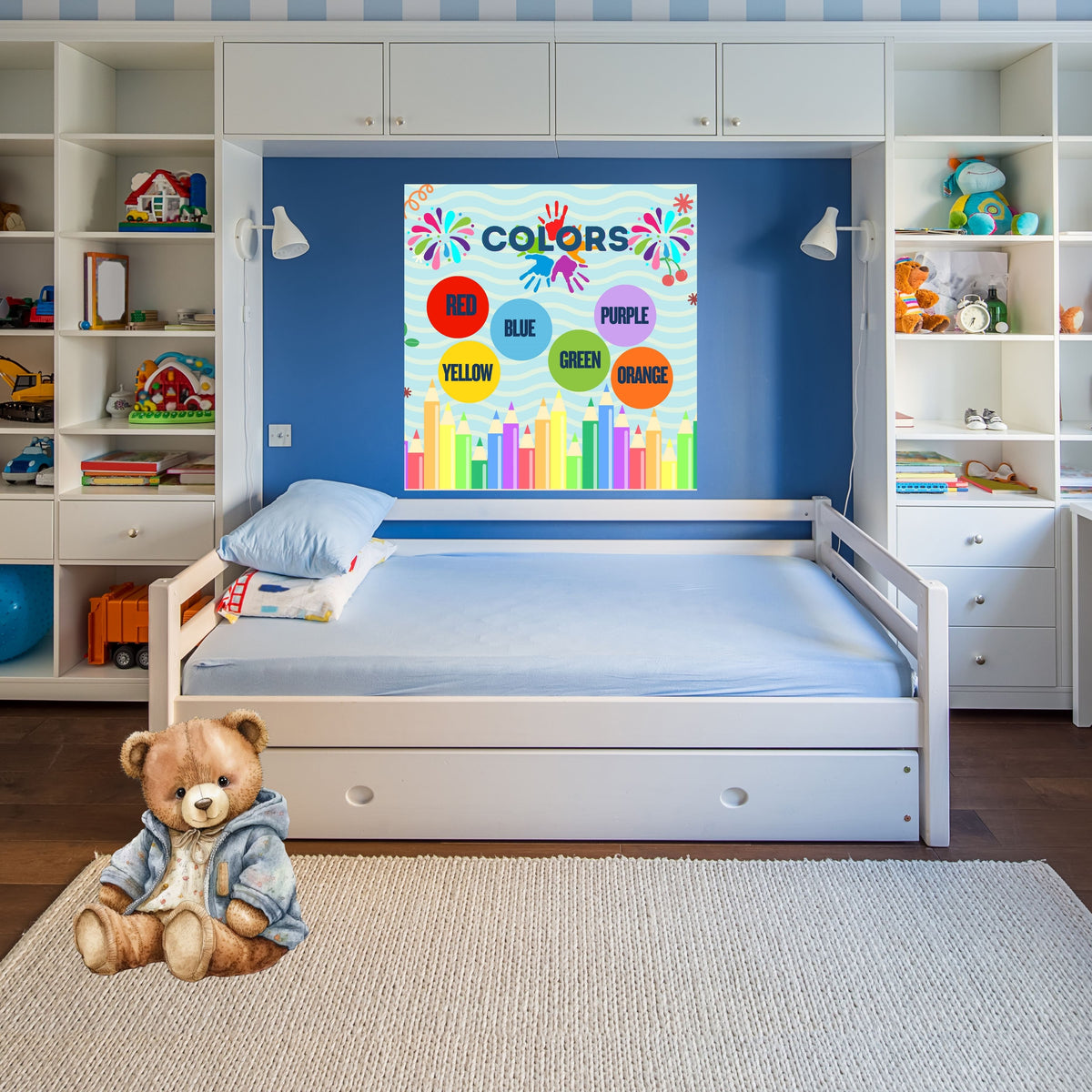 Educational Color Wall Art for Kids, Printable Nursery Decor