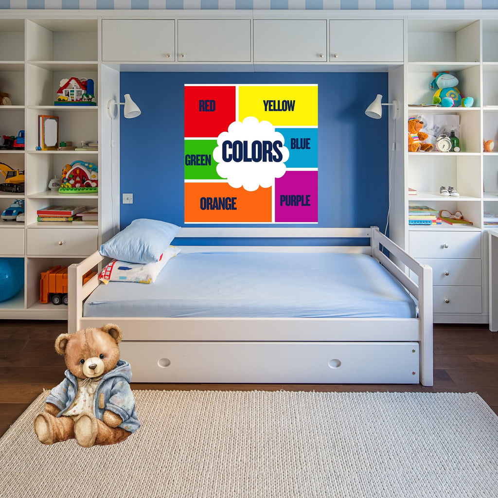Nursery Color Learning Print for Kids, Educational Wall Art