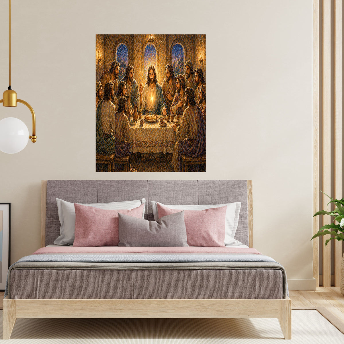 Last Supper Wall Art Printable | Jesus and 12 Disciples Mosaic Print | Christian Dining Room Decor Communion Eucharist Faith Gift